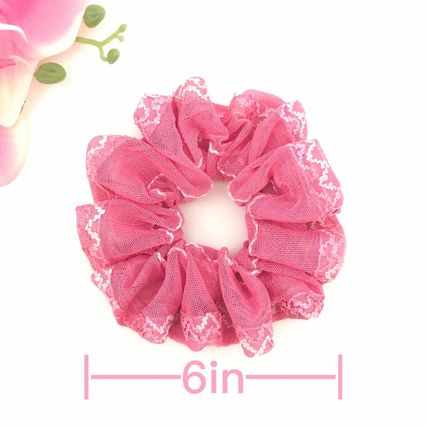 Pretty Scrunchies, Delicate Scrunchies, Ponytail Holder, Bun Holder, Hair Accessories, Pink, Christmas Gift, Gift For Women, Gift For Girl