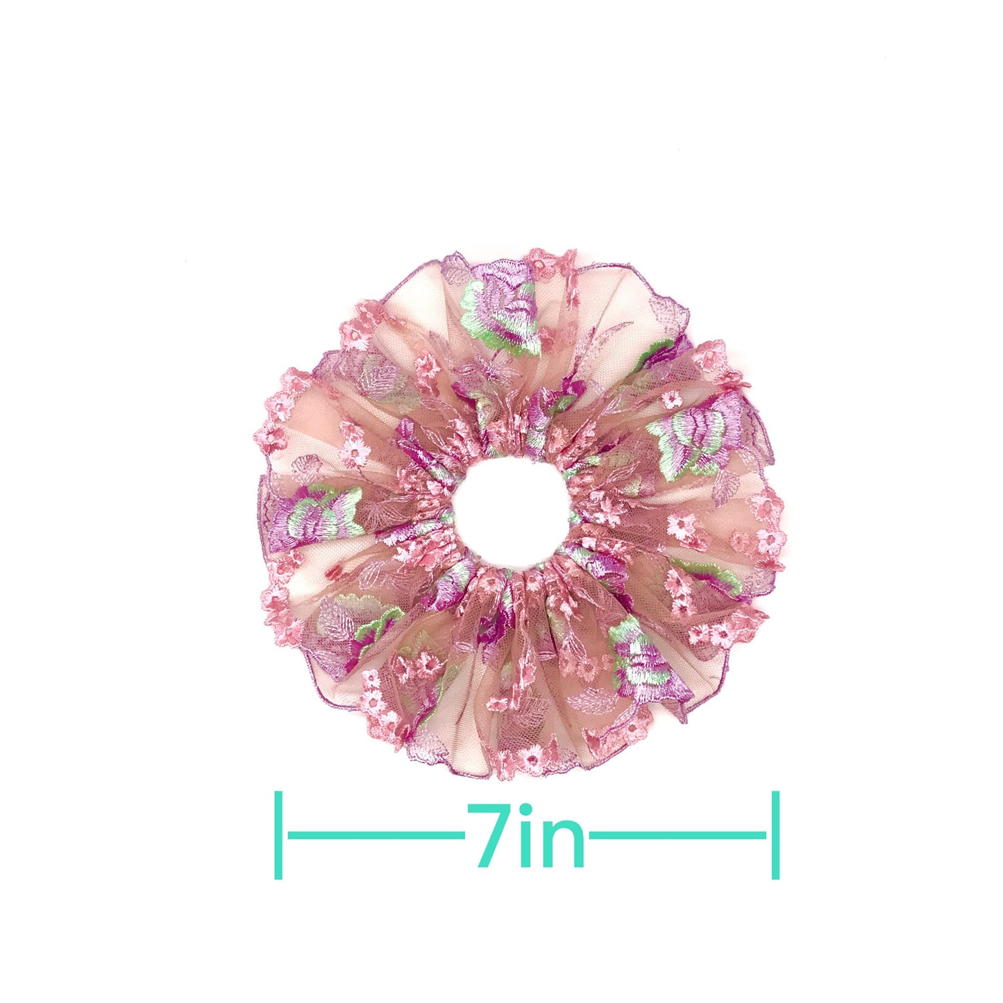 Floral Scrunchies Party Favors Scrunchies Spring Summer Scrunchies Embroidery Scrunchy Oversized Ponytail Holder Designed by Daria L Fashion