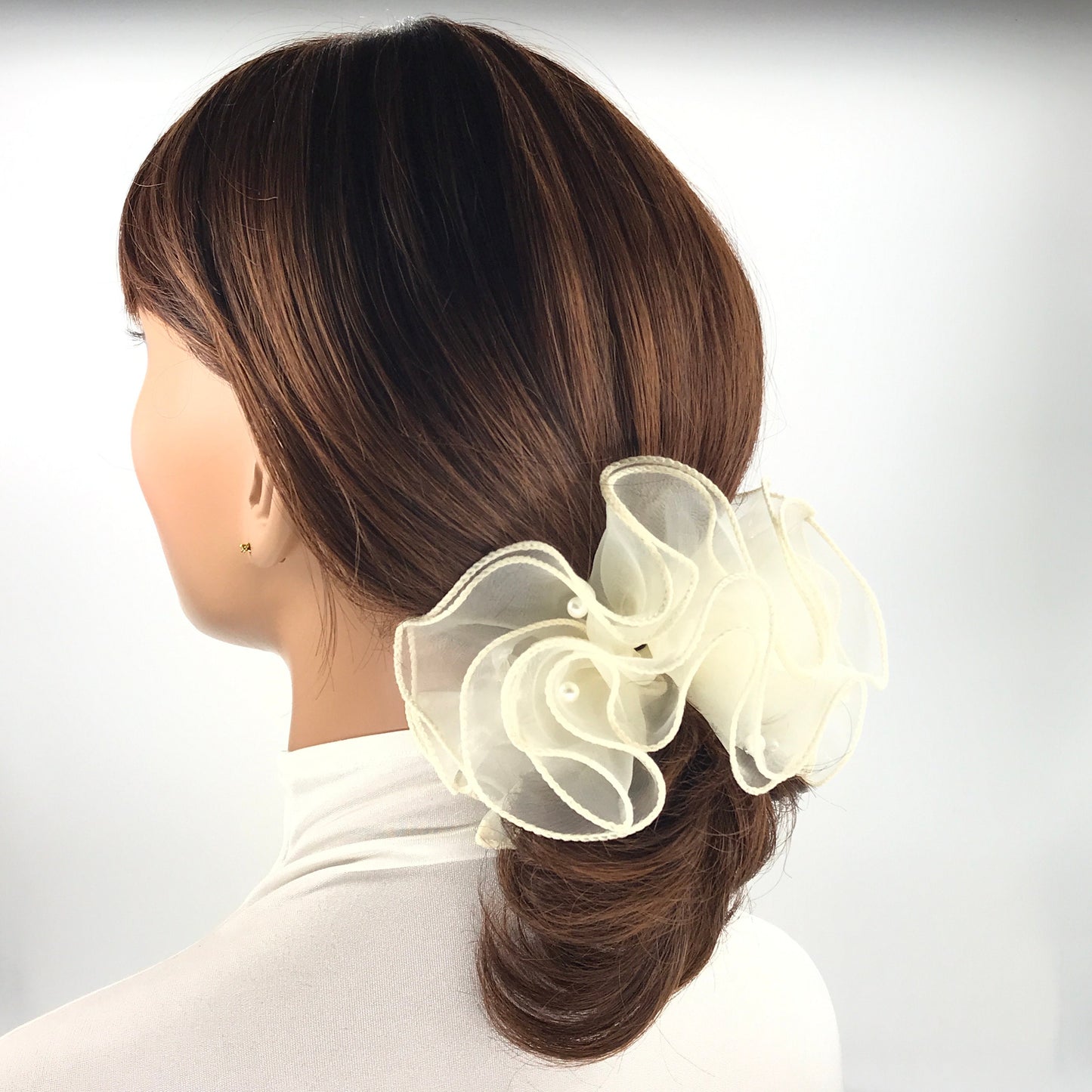 Elegant Scrunchies Gorgeous Scrunchies Formal Scrunchies Artificial Pearls Attached Ponytail Holders Bun Holders Designed by Daria L Fashion