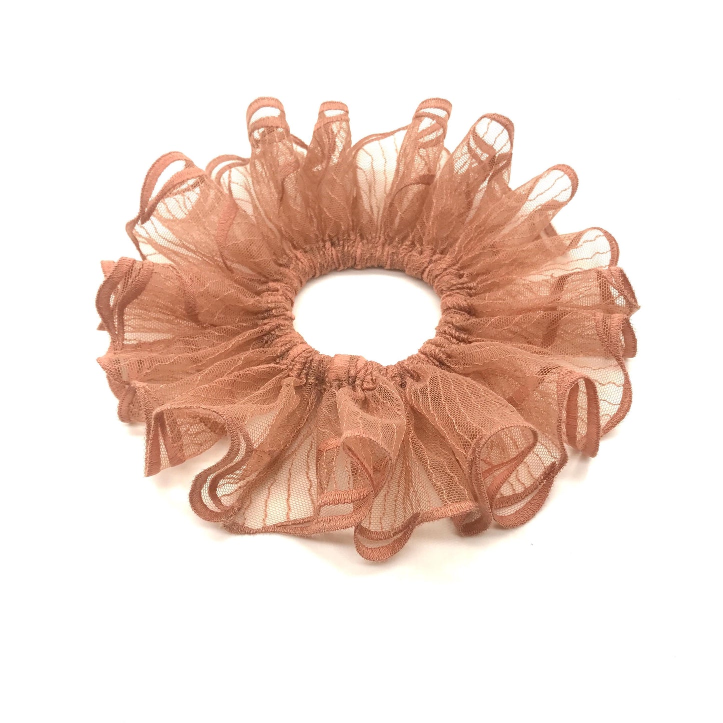 Modern Embroidered Scrunchies, Feminine, Elegant Hair Accessories, Stylish Hair Ties, Club Wear, Creative Ponytail Holders in Copper Color