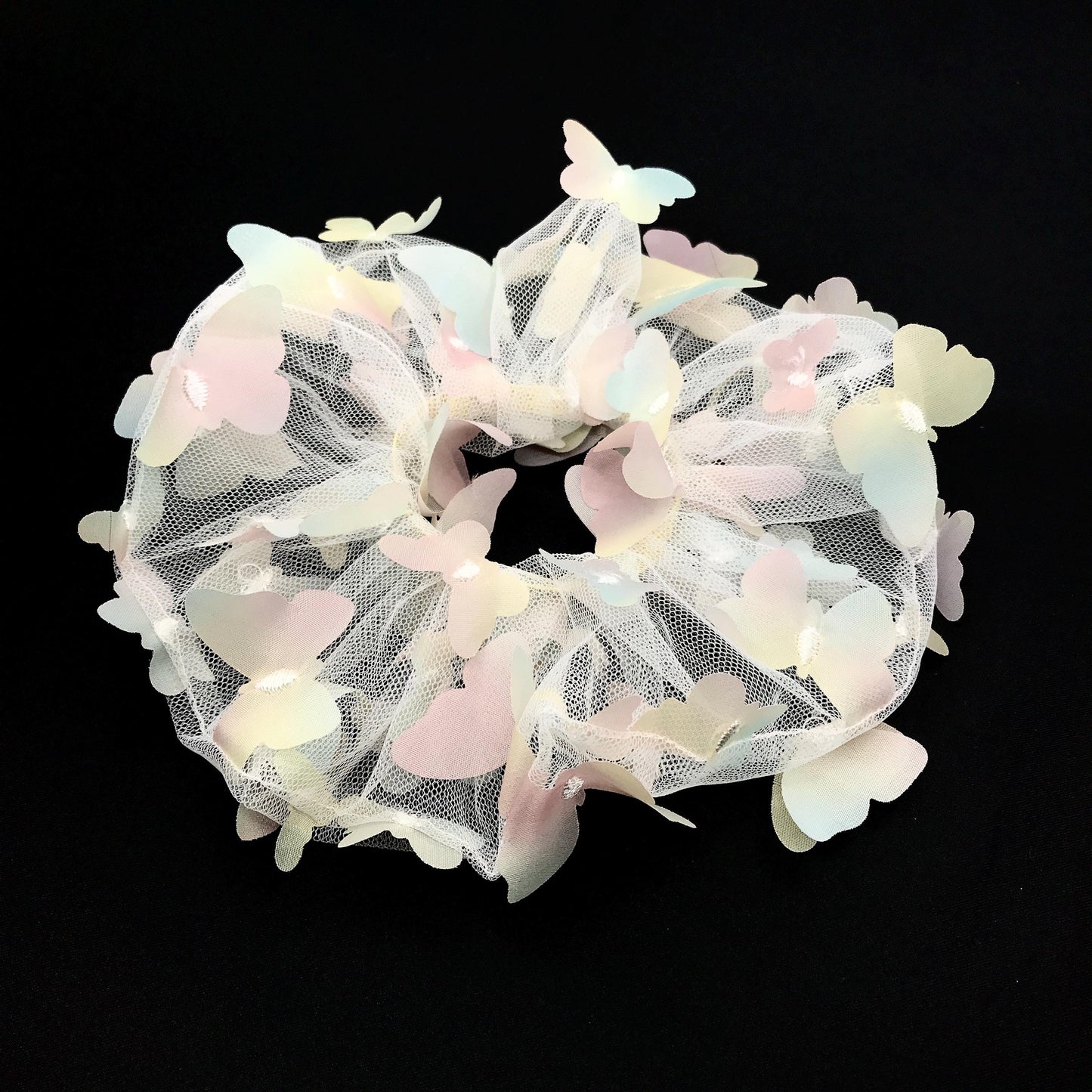 3D Butterfly Tulle Scrunchies Unique Hair Accessory Stylish Hair Ties Creative Ponytail Holder in Colorful Multiple Colors Perfect for Girls