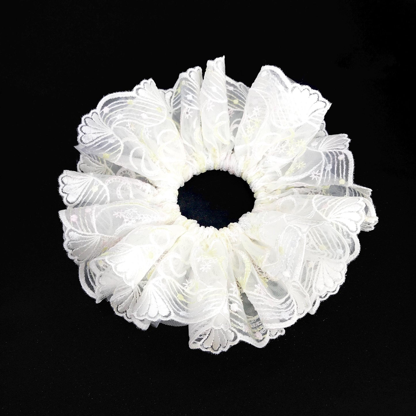 Formal Scrunchies, Date Wear, Romantic Gifts, Pretty Hair Accessories, Stylish Hair Ties, Creative Ponytails, and Bun Holders in White Color