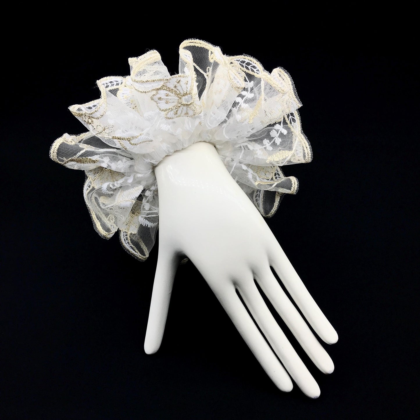 Formal Scrunchies, Embroidered, Elegant Hair Accessories, Stylish Hair Ties, Creative Ponytail Bun Holders in Light Colors, Romantic Gifts