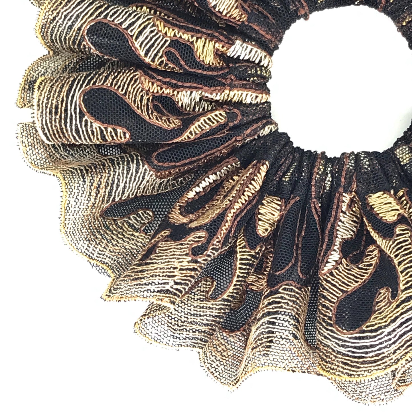 Formal Scrunchies Elegant Scrunchy Embroidery Wave Edge Daily Party Wear Trendy Accessories Creative Ponytail Bun Holders Stylish Hair Ties