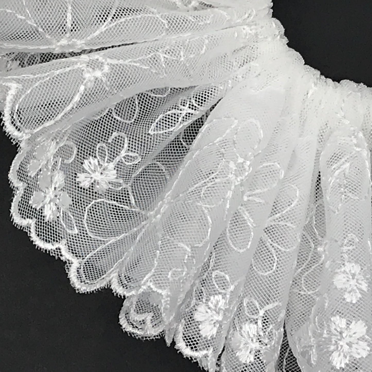 Formal Scrunchies Bridal Scrunchy Embroidered Sheer Fabric Creative Ponytails and Bun Holders Stylish Hair Ties Hair Accessories in Ivory