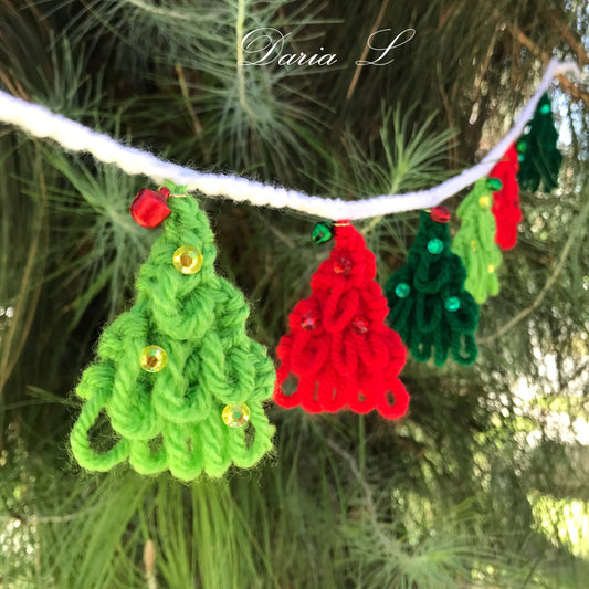 Christmas Tree Decoration crochet Christmas Garlands Crochet Ornament Gift Wrapping Adorable Christmas Tree