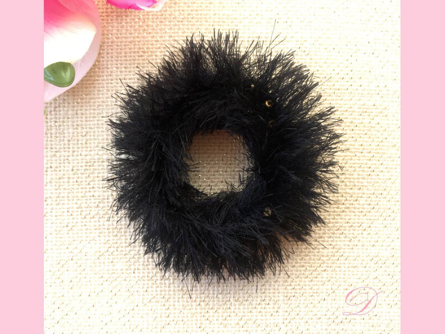 Filament Hair Ties, Fuzzy Hair Ties, Ponytail Holder, Bun Holders, Hair Elastic Band, Hair Tie Bracelet, Black, Copper, Gift For Girl Her