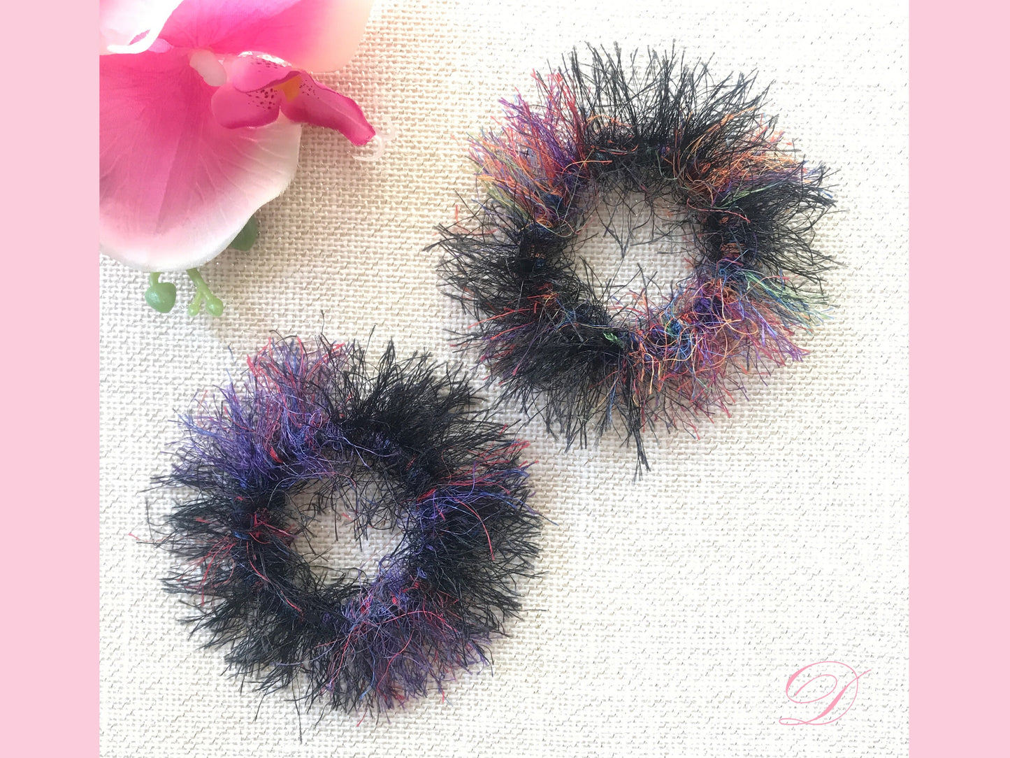 Filament Hair Ties, Fuzzy Hair Ties, Hair Elastic Band, Ponytail Holders, Bun Holders, Hair Tie Bracelet, Black, Unique, Gift For Girl Her