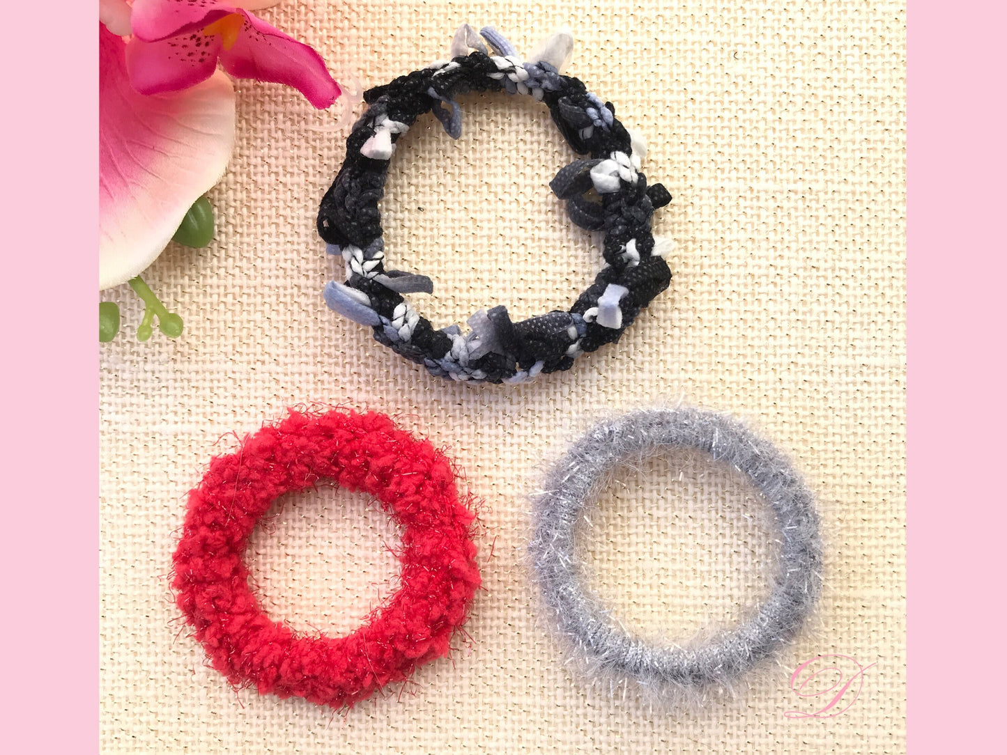 Simple Hair Ties, Minimalist Hair Ties, Hair Elastic Band, Ponytail Holders, Bun Holders, Hair Accessories, Crochet, Gift For Girl Her Women