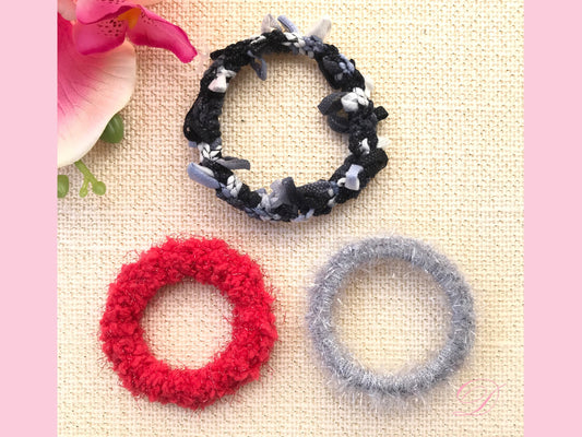 Simple Hair Ties, Minimalist Hair Ties, Hair Elastic Band, Ponytail Holders, Bun Holders, Hair Accessories, Crochet, Gift For Girl Her Women