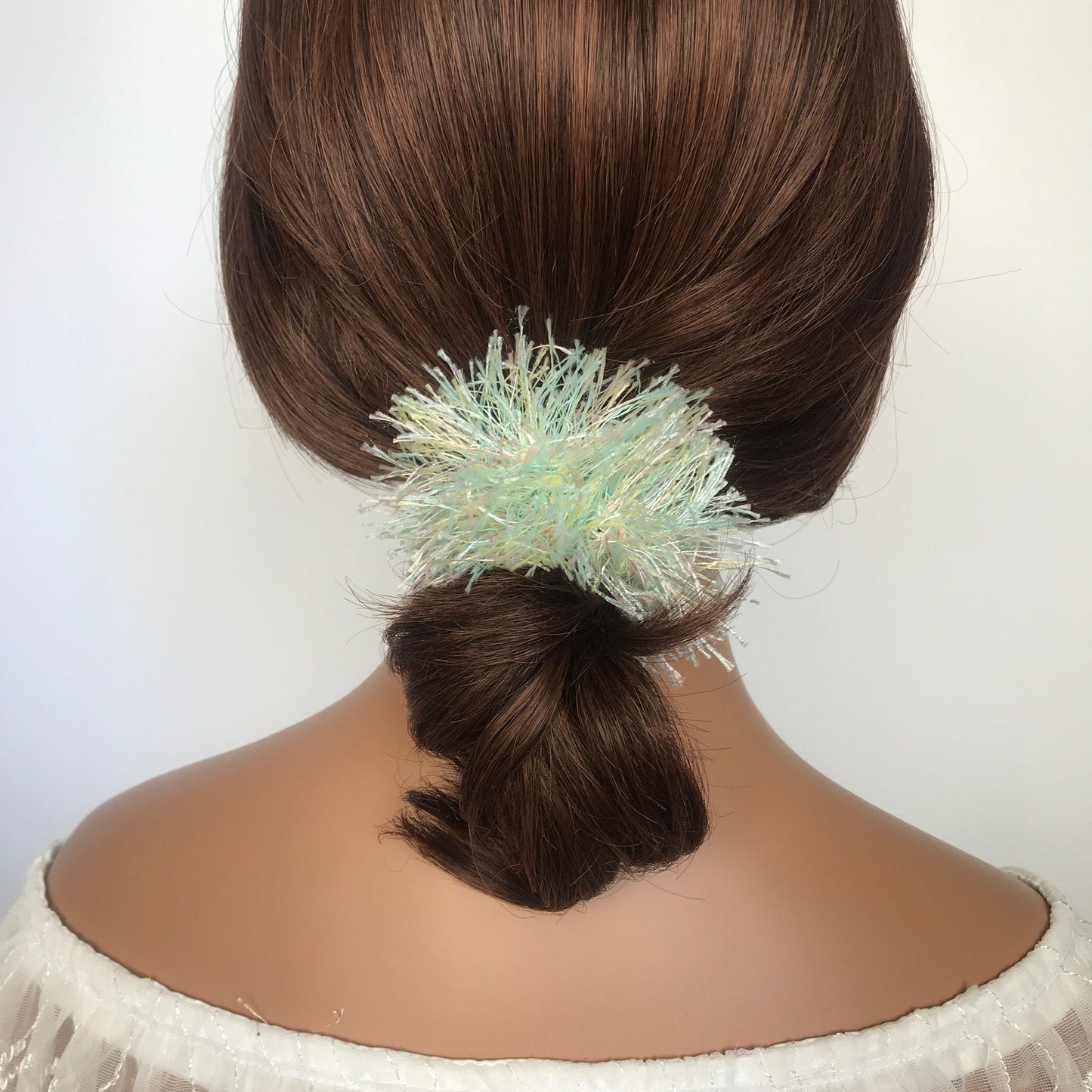 Filament Hair Ties, Fuzzy Hair Ties, Hair Elastic Band, Ponytail Holders, Bun Holders, Hair Tie Bracelet, Colorful, Green, Gift For Girl Her