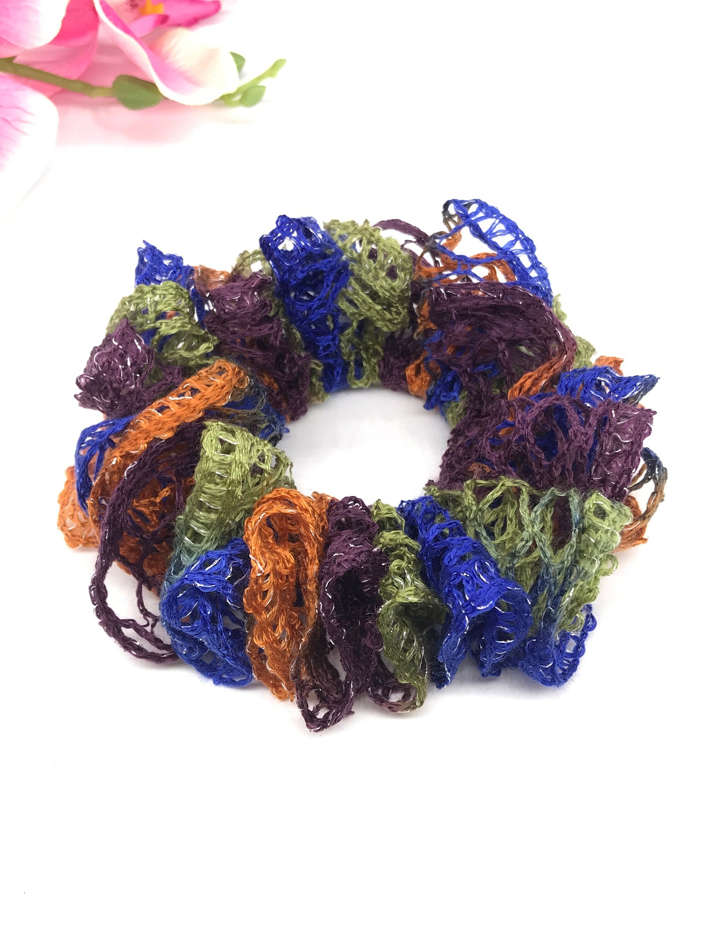 Knit Scrunchies, Fancy Scrunchies, Unique Scrunchies, Ponytail Holders, Bun Holders, Hair Accessories, Hair Ties, Crochet, Gift For Girl Her
