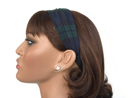 Headbands For Women, Plaid Fabric Headbands, Stylish Hair bands, Headband With Elastic Back, Wide Headband, Christmas Gift, Gift For Girl