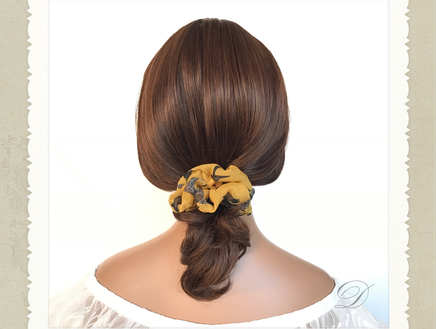 Elegant Scrunchies, Fancy Scrunchies, Ponytail Holders, Bun Holder, Hair Accessories, yellow, Gift For Girl, Christmas Gift, Gift For women