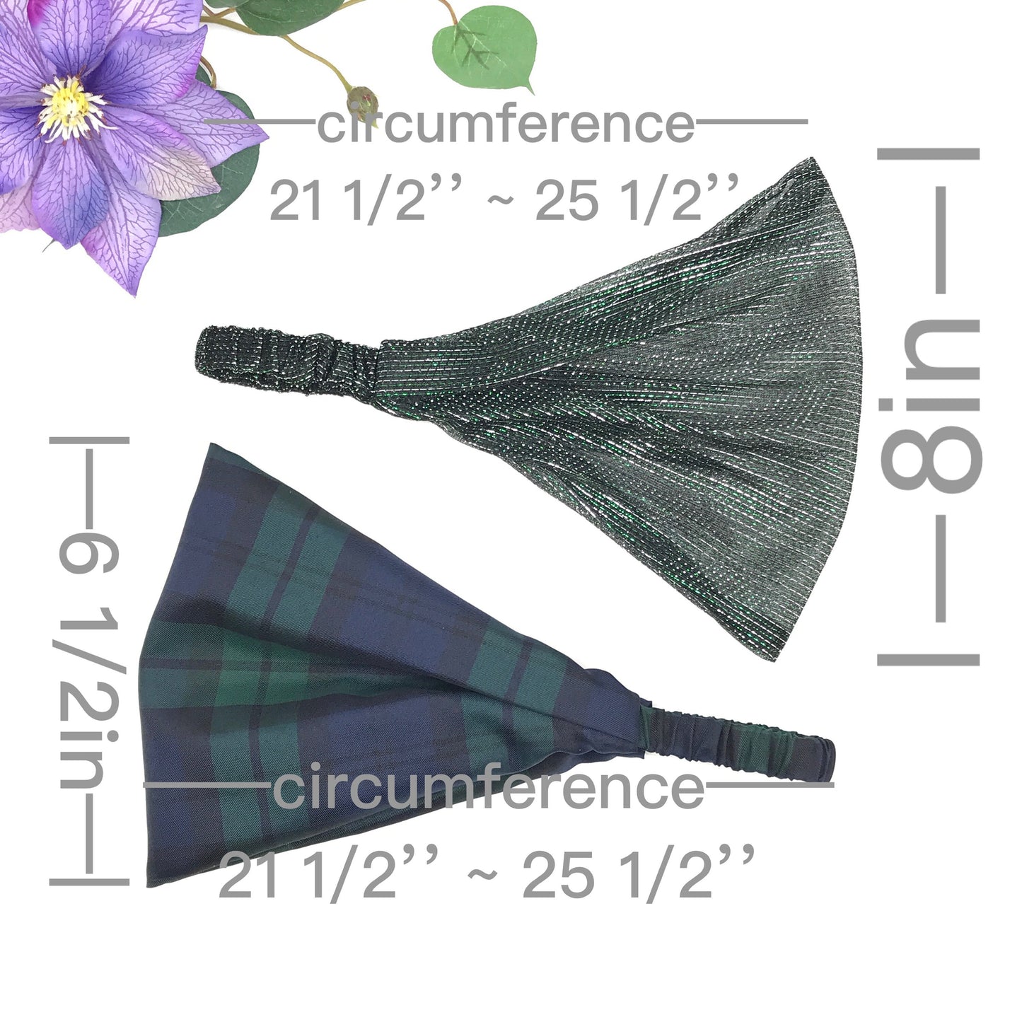 Headbands For Women, Plaid Fabric Headbands, Stylish Hair bands, Headband With Elastic Back, Wide Headband, Christmas Gift, Gift For Girl