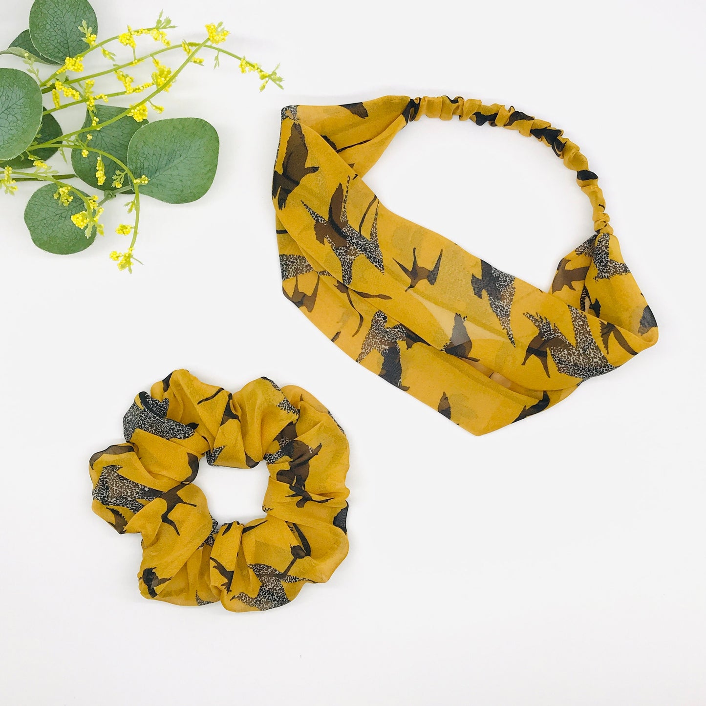 Elegant Scrunchies, Fancy Scrunchies, Ponytail Holders, Bun Holder, Hair Accessories, yellow, Gift For Girl, Christmas Gift, Gift For women