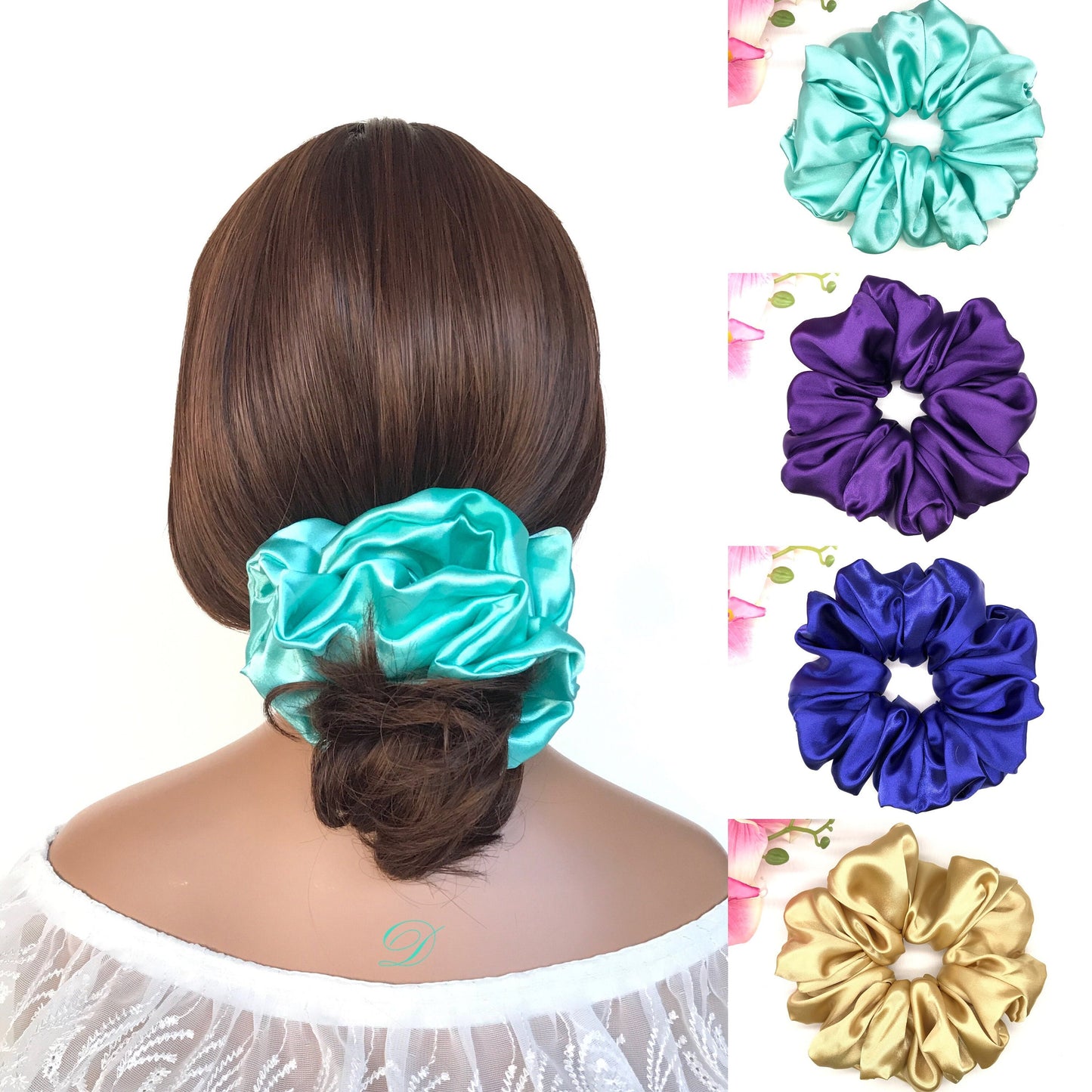 Satin Scrunchies, Colorful Scrunchies, Ponytail Holder, Bun Holder, Scrunchy Elastic Band, Hair Accessories, Christmas Gift, Gift For Women
