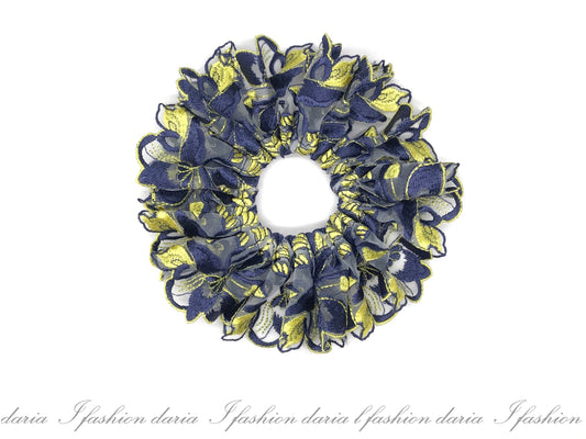 Party Favors Scrunchies Floral Scrunchies Gorgeous Scrunchies Embroidery Scrunchies Oversized Ponytail Holder Designed by Daria L Fashion