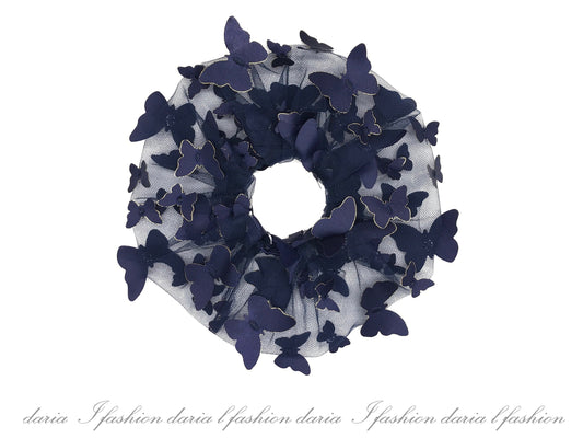 3-D Butterfly Tulle Scrunchies Embroidery Scrunchies Elegant Scrunchies Oversized Scrunchies Ponytail Holders Designed by Daria L Fashion