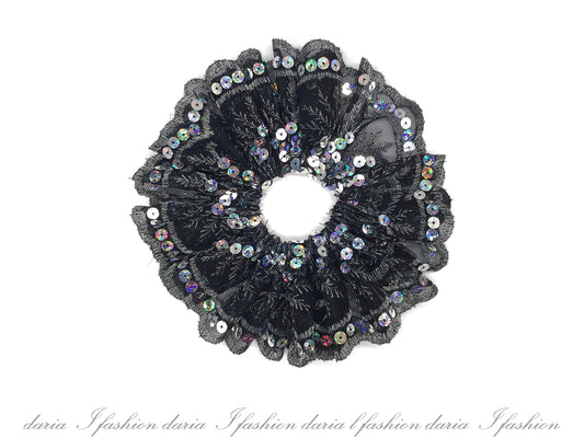 Party Favors Scrunchies Glittery Scrunchies Embroidery Scrunchies Gorgeous Scrunchies Oversized Ponytail Holder Designed by Daria L Fashion