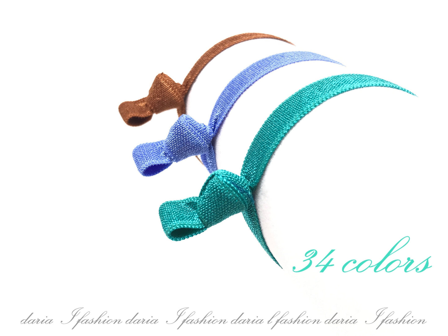 Ribbon Knotted Hair Ties Elastic Ribbon Hair Ties Ponytail Ribbon Hair Ties Knotted Fold Over Hair Bands Stylish Designed by Daria L Fashion