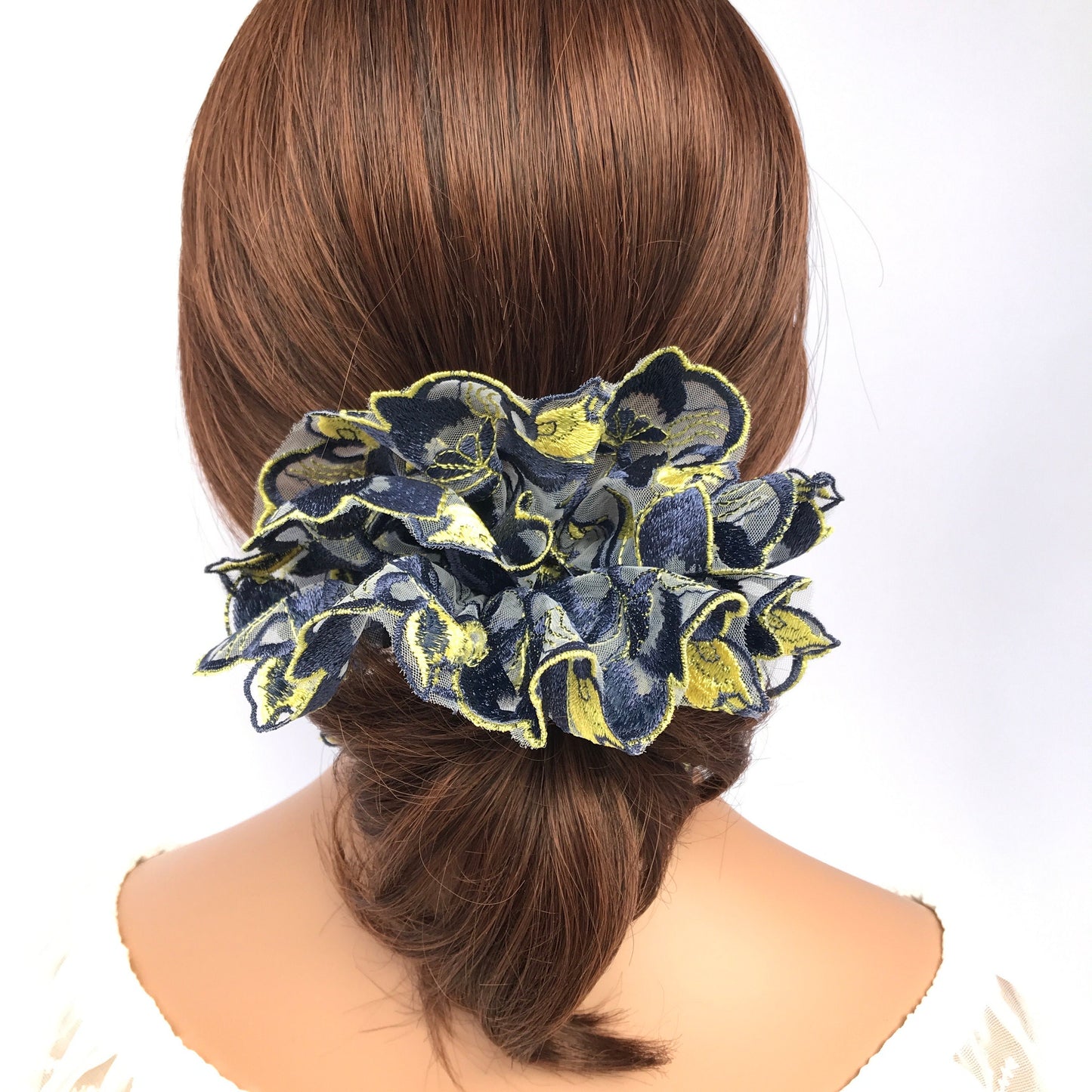 Party Favors Scrunchies Floral Scrunchies Gorgeous Scrunchies Embroidery Scrunchies Oversized Ponytail Holder Designed by Daria L Fashion