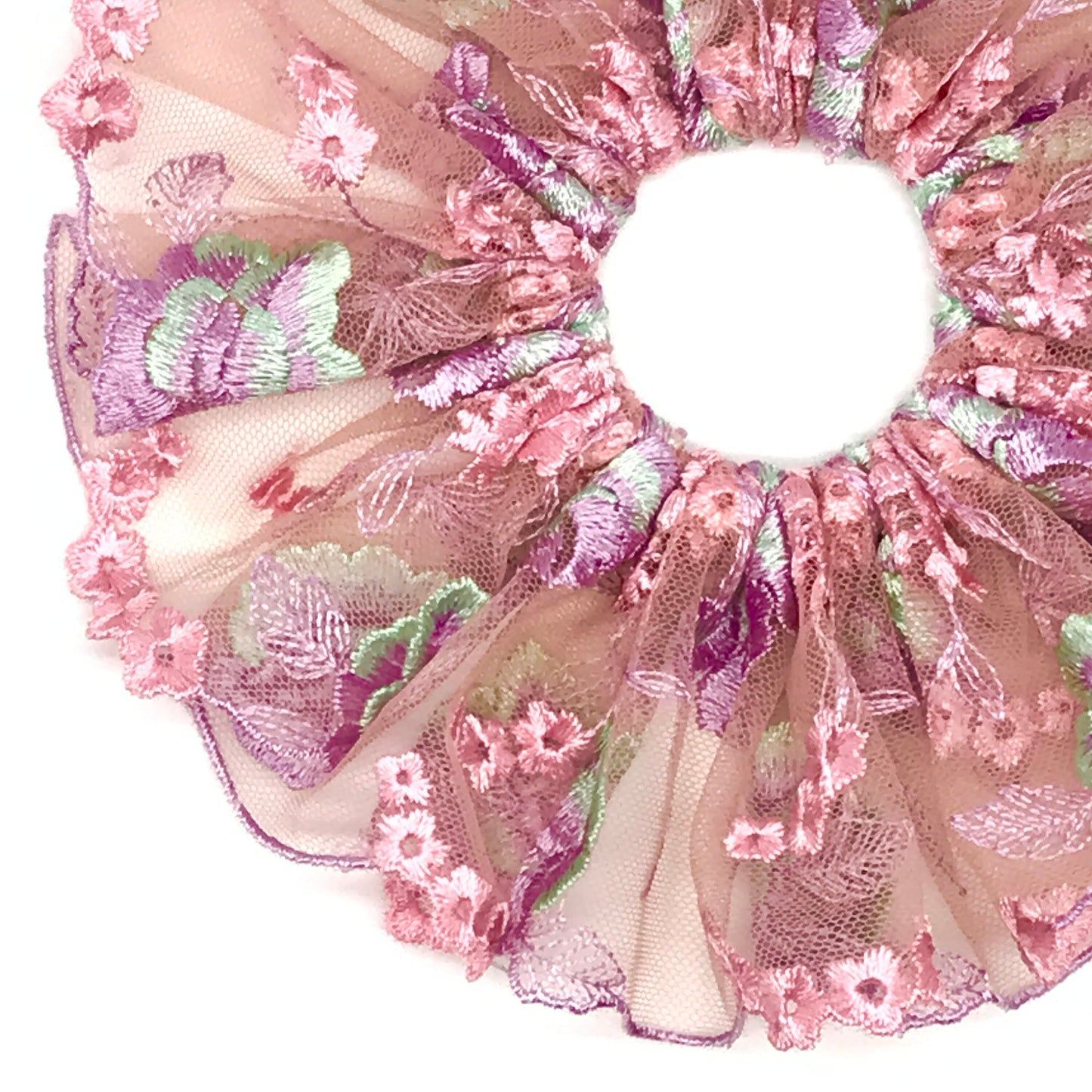 Floral Scrunchies Party Favors Scrunchies Spring Summer Scrunchies Embroidery Scrunchy Oversized Ponytail Holder Designed by Daria L Fashion