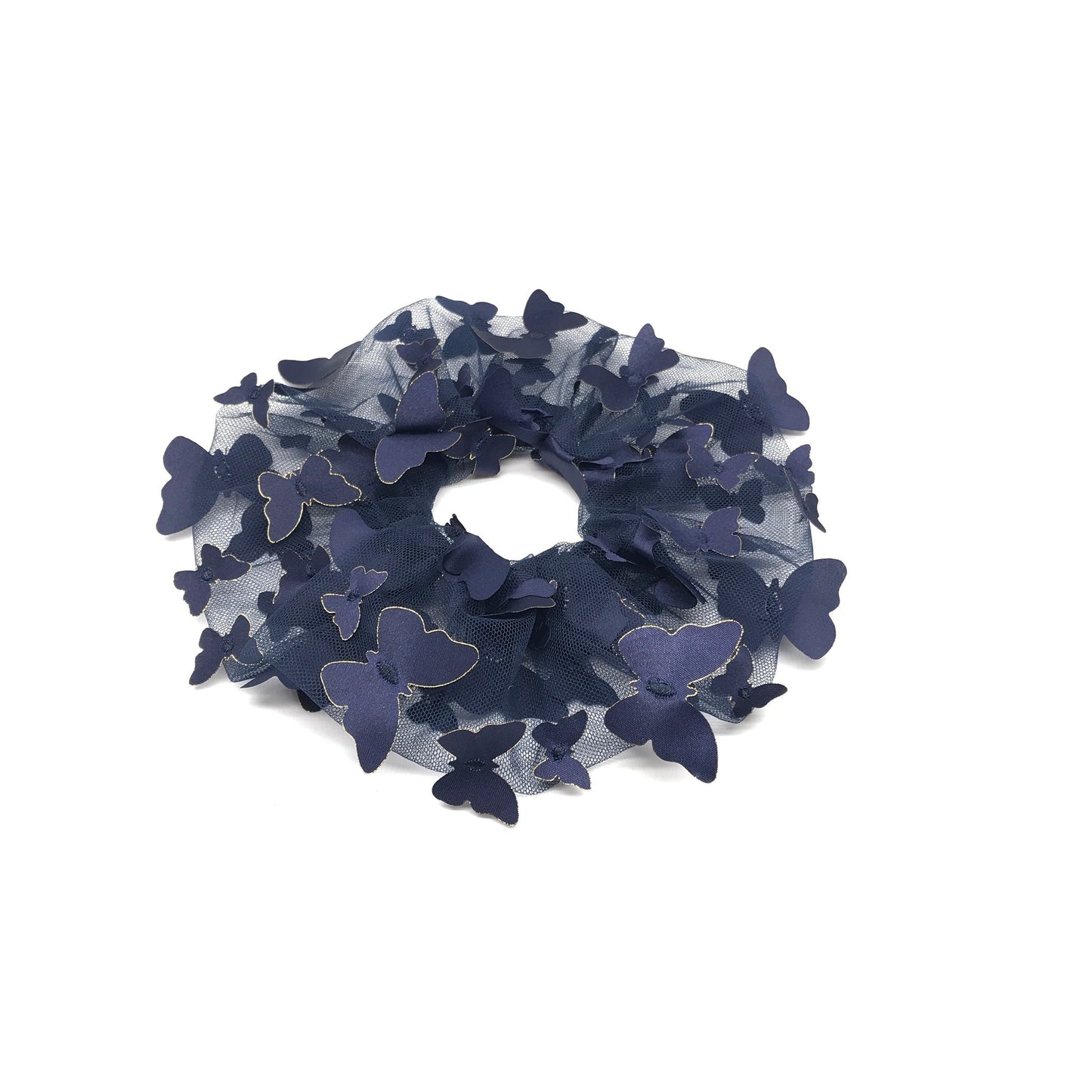 3-D Butterfly Tulle Scrunchies Embroidery Scrunchies Elegant Scrunchies Oversized Scrunchies Ponytail Holders Designed by Daria L Fashion