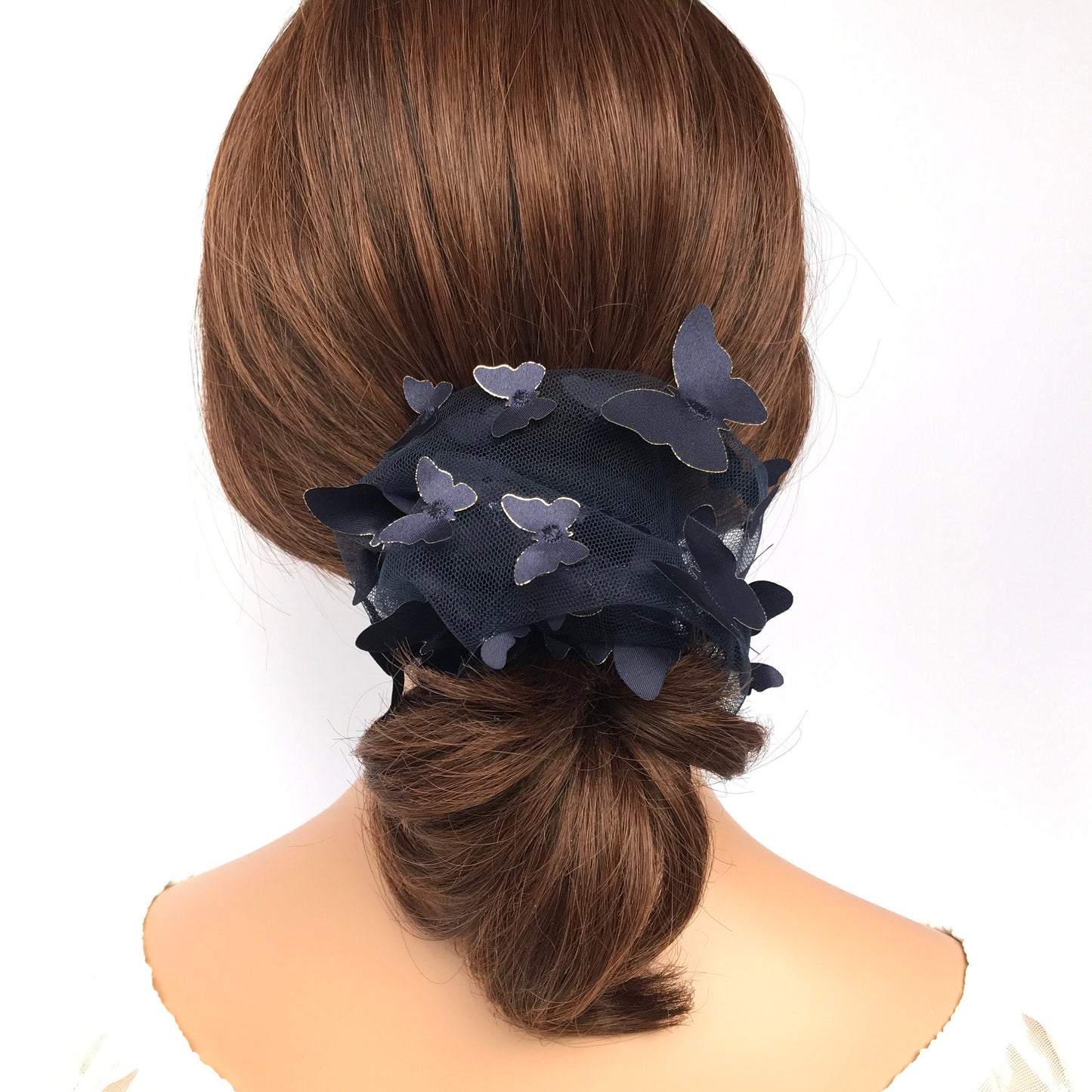 3-D Butterfly Tulle Scrunchies Embroidery Scrunchies Elegant Scrunchies Oversized Scrunchies Ponytail Holders Designed by Daria L Fashion