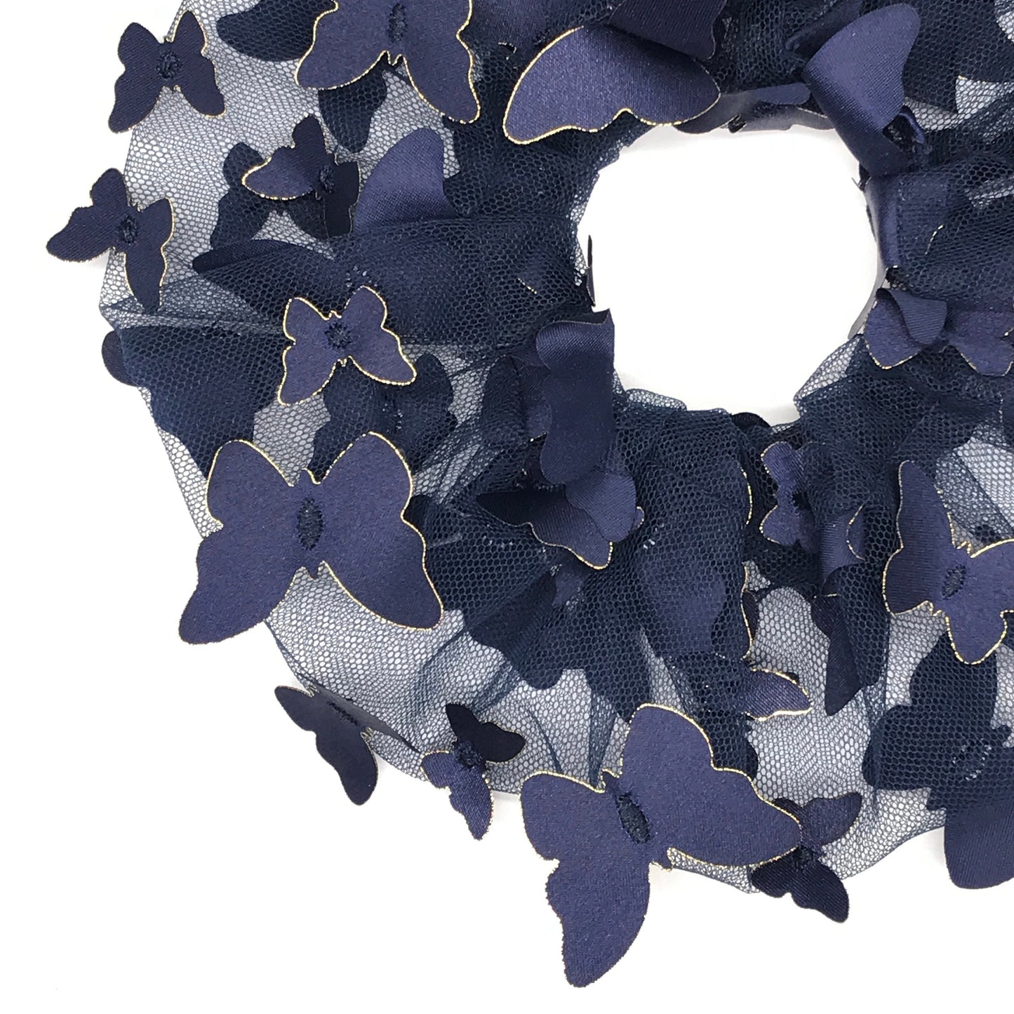 3D Butterfly Tulle Scrunchies, Unique Style, Lively Hair Accessories, Stylish Hair Ties, Creative Ponytail, Bun Holders in Blue Colors