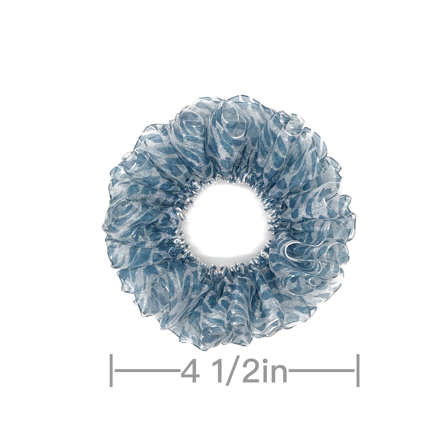 Organza Scrunchies Multilayered Daily Party Wear Pretty Hair Accessories Creative Ponytail Bun Holders Stylish Hair Ties in Carolina Blue