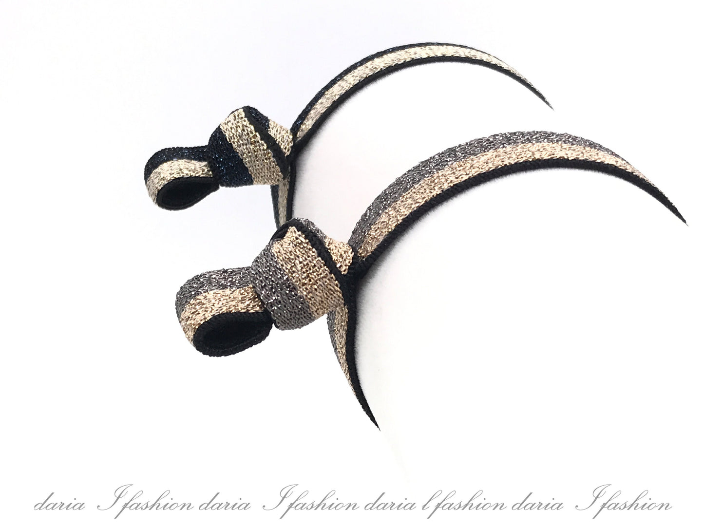 Ribbon Knotted Hair Ties Elastic Ribbon Hair Ties Ponytail Ribbon Hair Ties Knotted Fold Over Hair Band Glittery Designed by Daria L Fashion