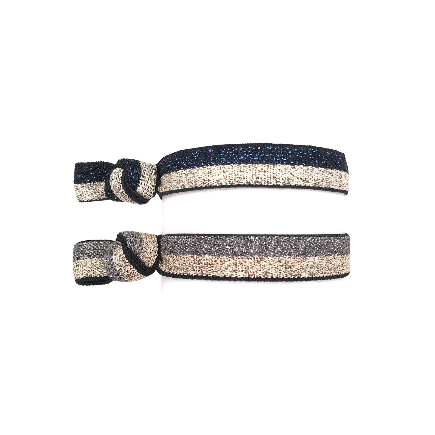 Ribbon Knotted Hair Ties Elastic Ribbon Hair Ties Ponytail Ribbon Hair Ties Knotted Fold Over Hair Band Glittery Designed by Daria L Fashion