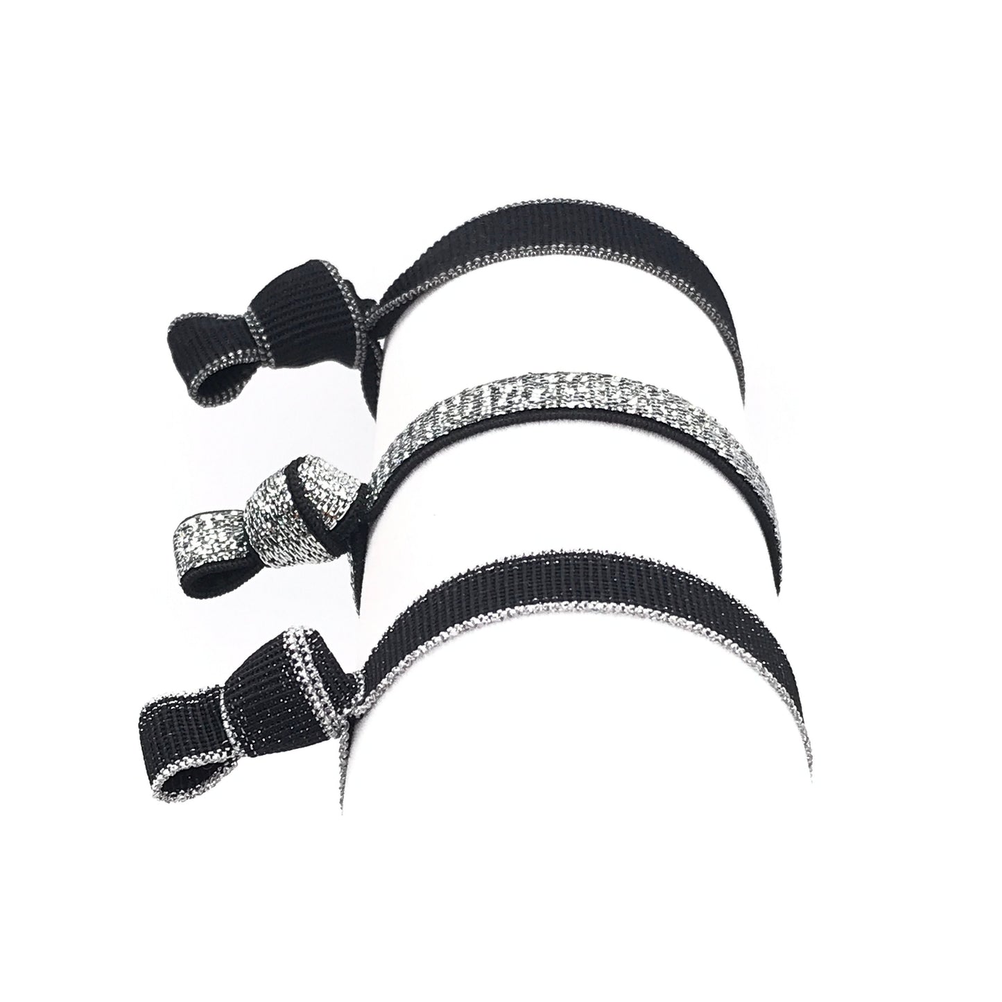 Ribbon Knotted Hair Ties Elastic Ribbon Hair Ties Ponytail Ribbon Hair Ties Knotted Fold Over Hair Band Glittery Designed by Daria L Fashion