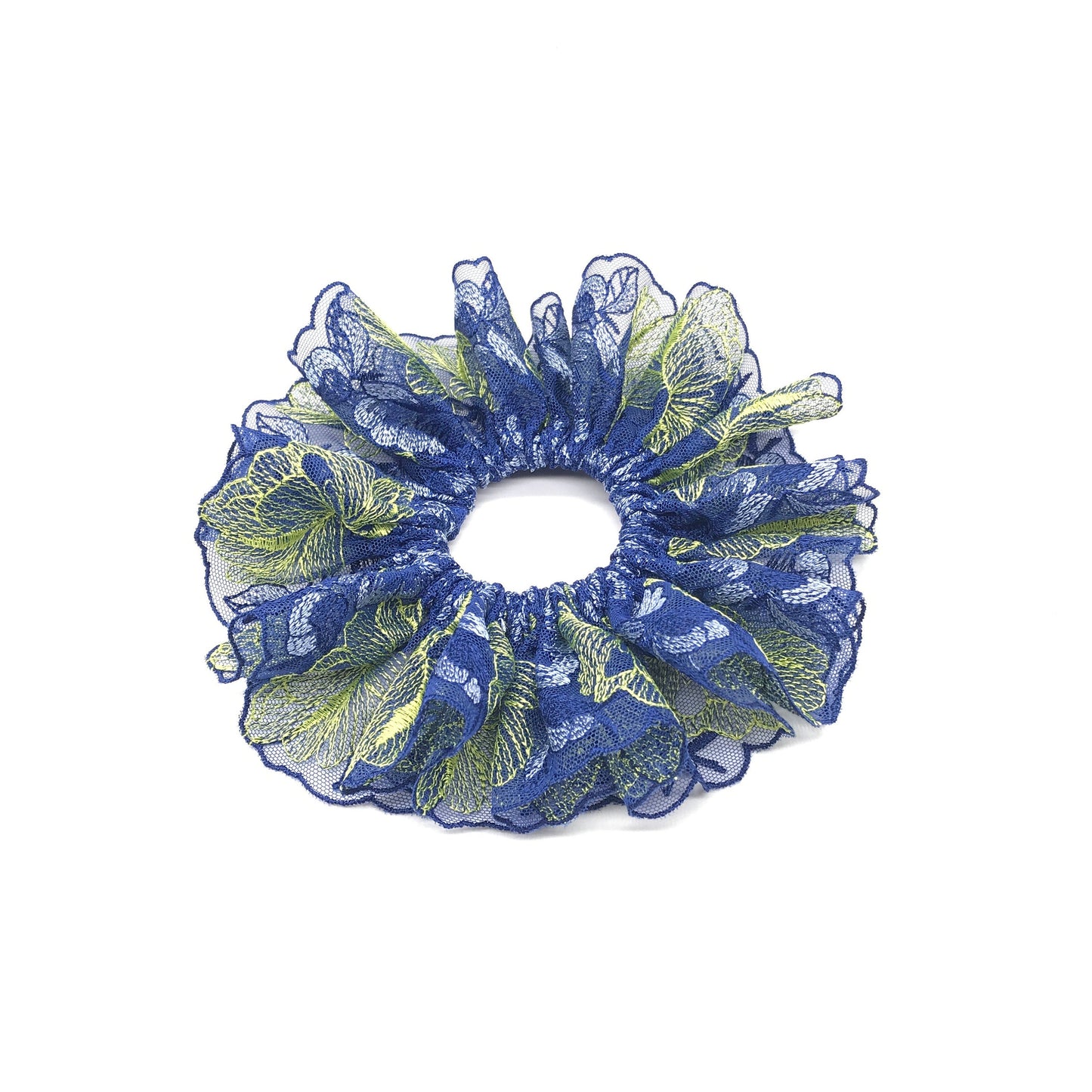 Daria L Floral Scrunchies Romantic Scrunchies Party Scrunchies Spring Scrunchies Summer Scrunchies Royal Blue Ponytail Holder Gift For Mom