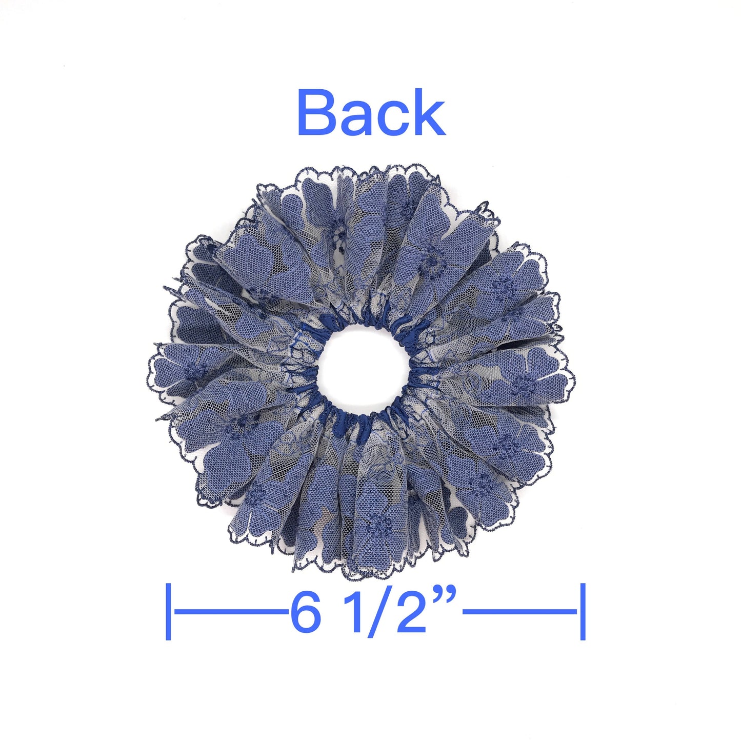 Daria L Formal Scrunchies Sunday Wear Elegant Scrunchies Church Scrunchies Floral Scrunchies Ponytail Holders Royal Blue Colors Gift For Mom