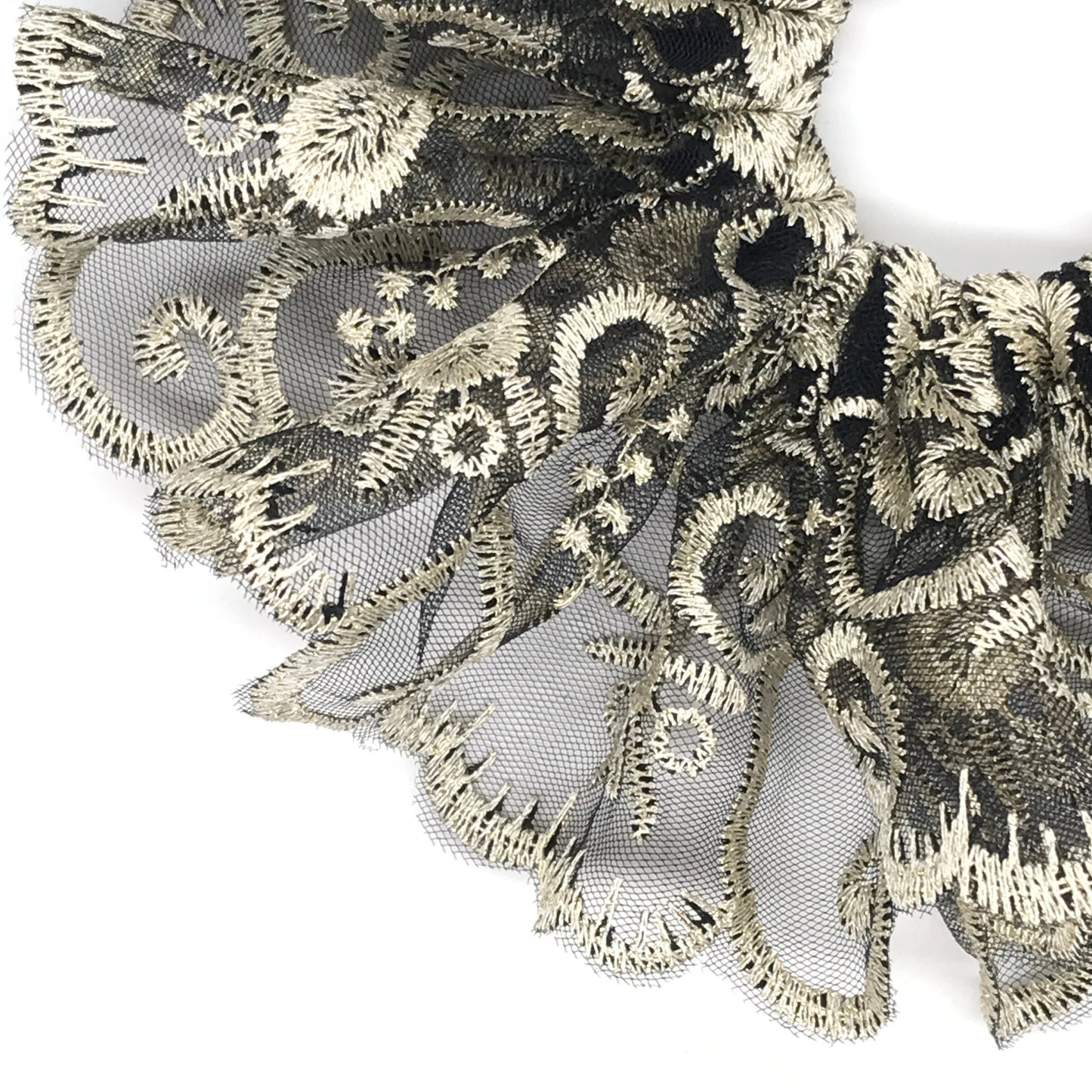 Luxurious Embroidered Scrunchies, Elegant Hair Accessories, Stylish Hair Ties, Feminine, Formal Wear, Creative Ponytails Holders in Black