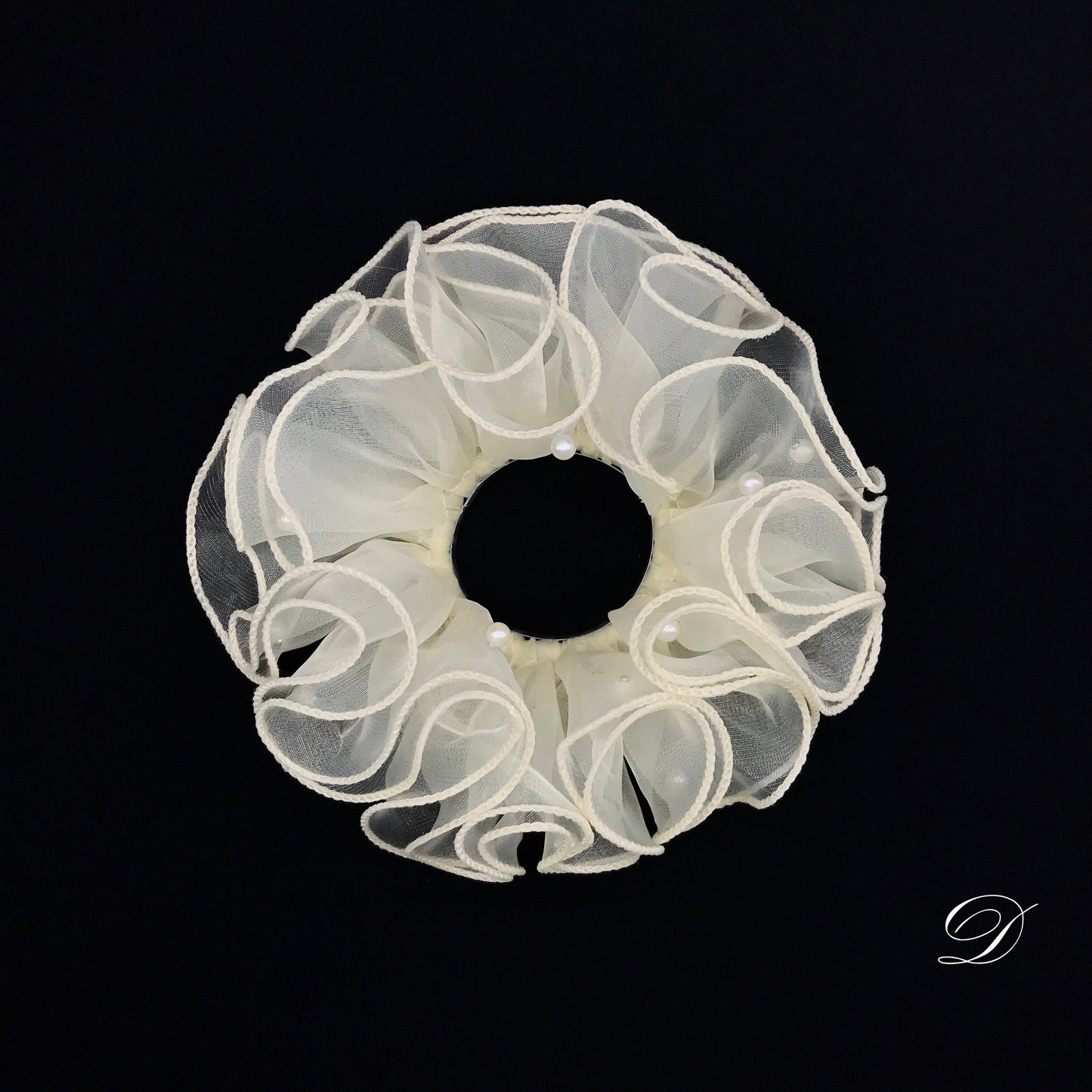 Elegant Scrunchies Gorgeous Scrunchies Formal Scrunchies Artificial Pearls Attached Ponytail Holders Bun Holders Designed by Daria L Fashion