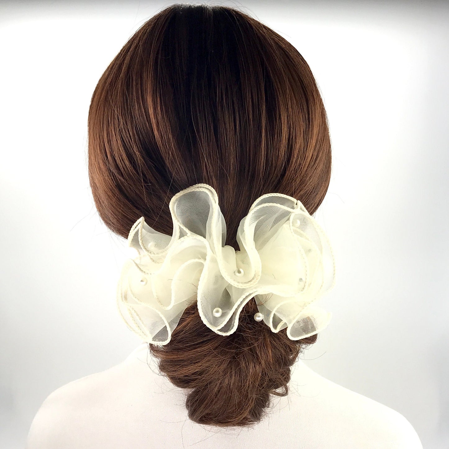 Elegant Scrunchies Gorgeous Scrunchies Formal Scrunchies Artificial Pearls Attached Ponytail Holders Bun Holders Designed by Daria L Fashion