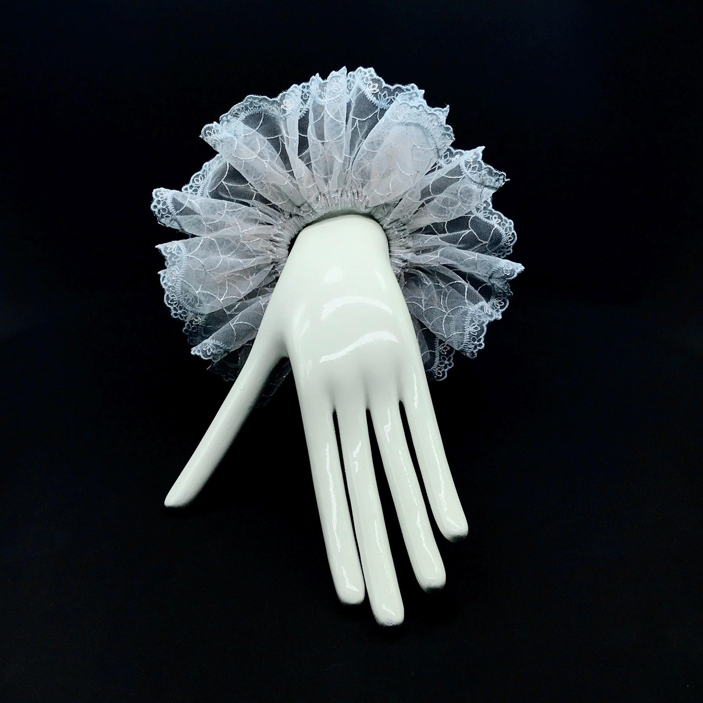 Crystal Embroidered Scrunchies, Mermaid, Fresh and Elegant Hair Accessories, Stylish Hair Ties, Creative Ponytail Holders in Pale Blue Color