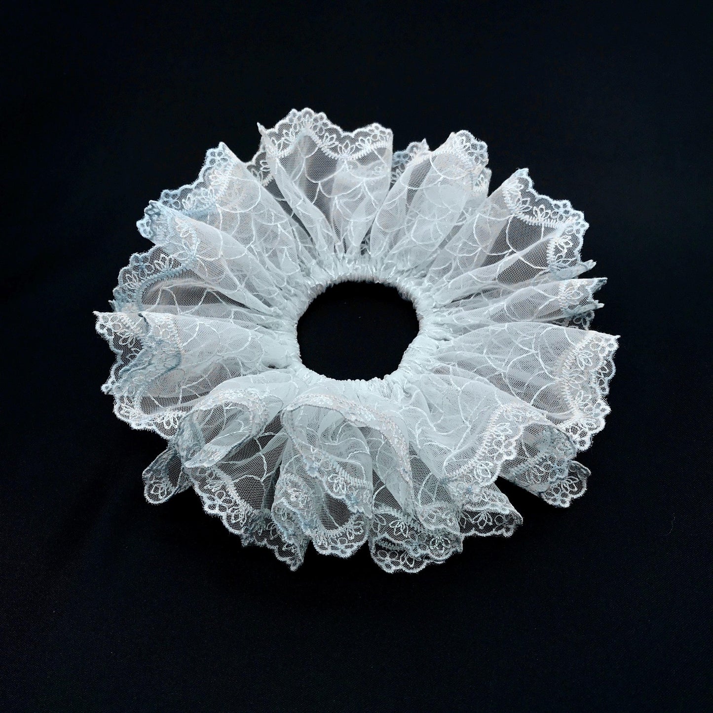 Crystal Embroidered Scrunchies, Mermaid, Fresh and Elegant Hair Accessories, Stylish Hair Ties, Creative Ponytail Holders in Pale Blue Color