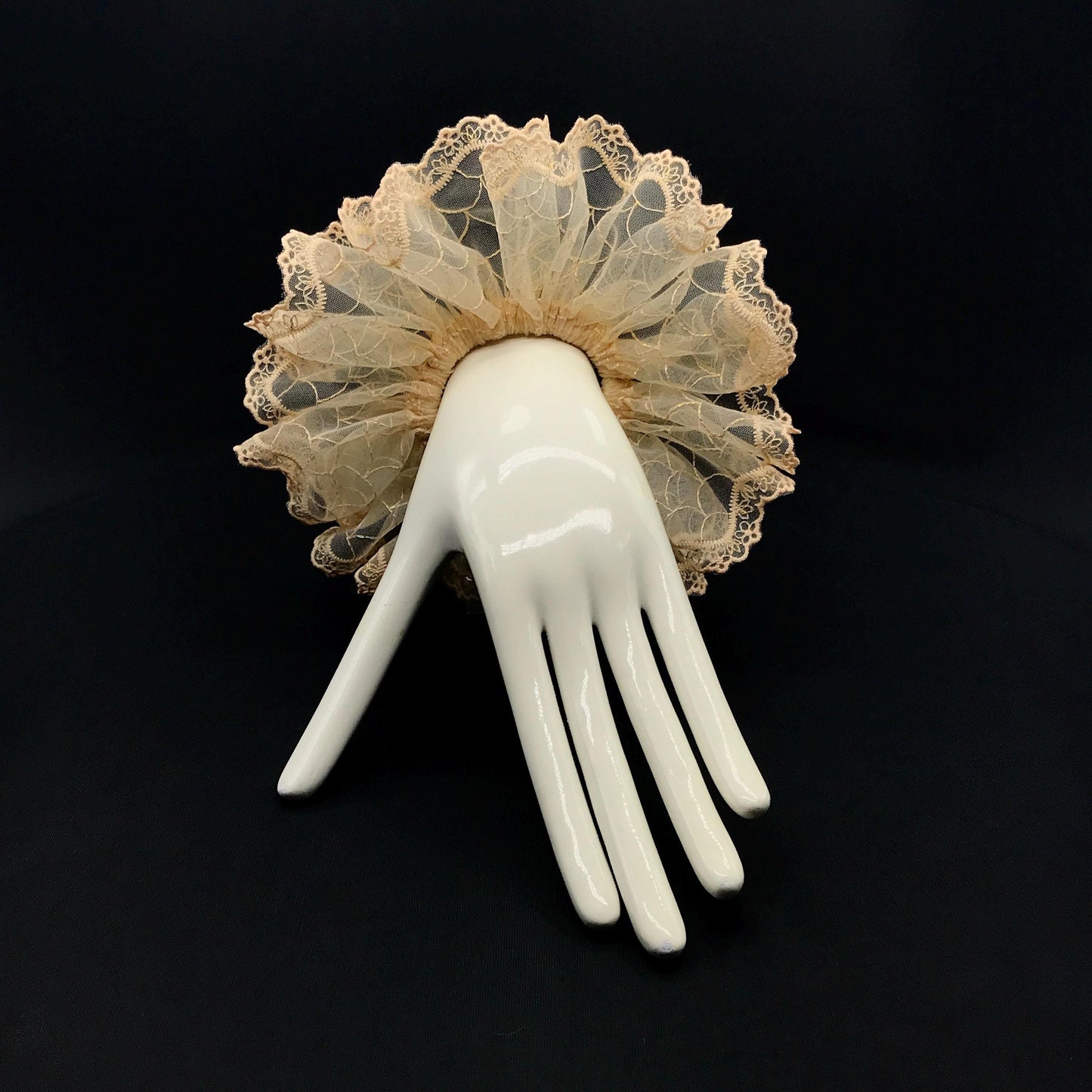 Crystal Embroidered Scrunchies, Mermaid, Fresh and Elegant Hair Accessories, Stylish Hair Ties, Creative Ponytail Holders in Apricot Color