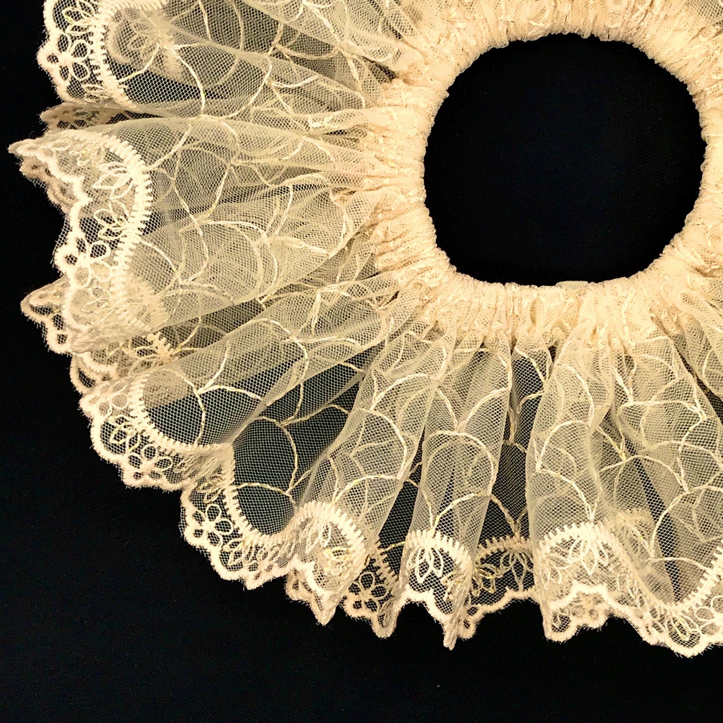 Crystal Embroidered Scrunchies, Mermaid, Fresh and Elegant Hair Accessories, Stylish Hair Ties, Creative Ponytail Holders in Apricot Color