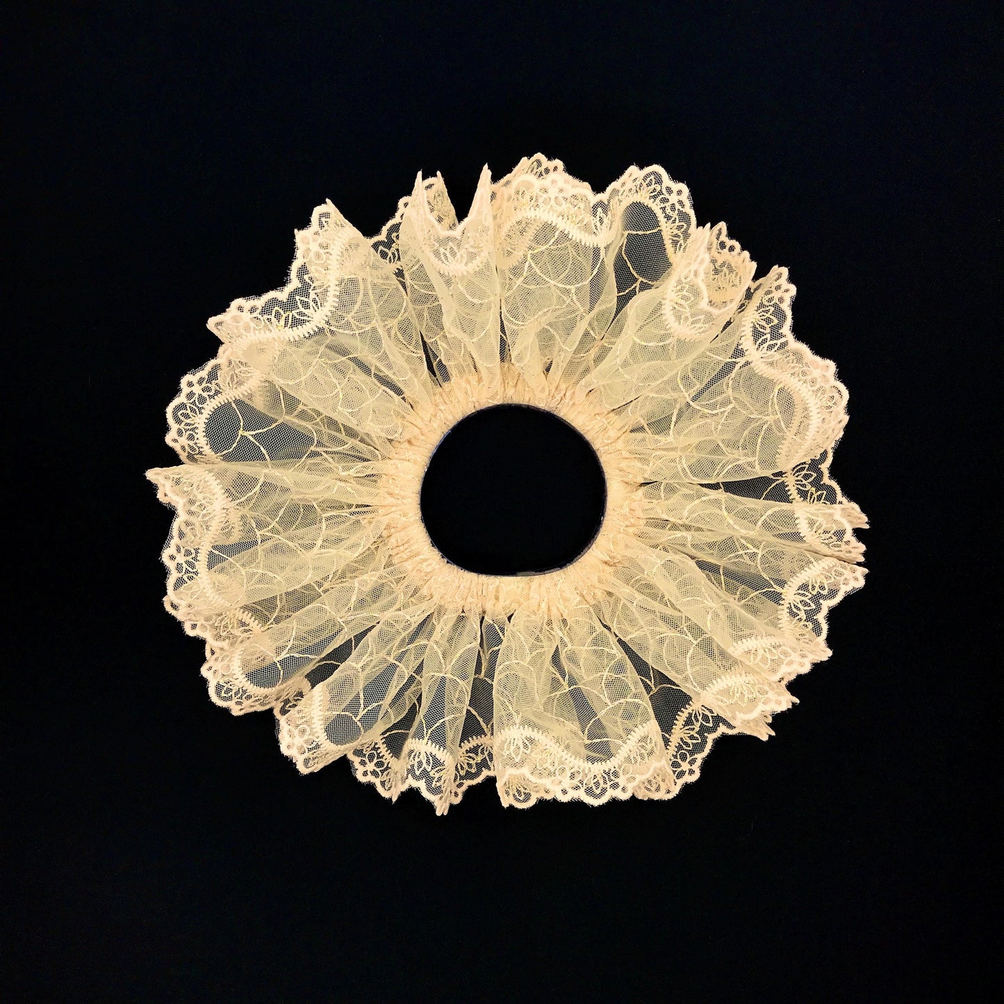 Crystal Embroidered Scrunchies, Mermaid, Fresh and Elegant Hair Accessories, Stylish Hair Ties, Creative Ponytail Holders in Apricot Color