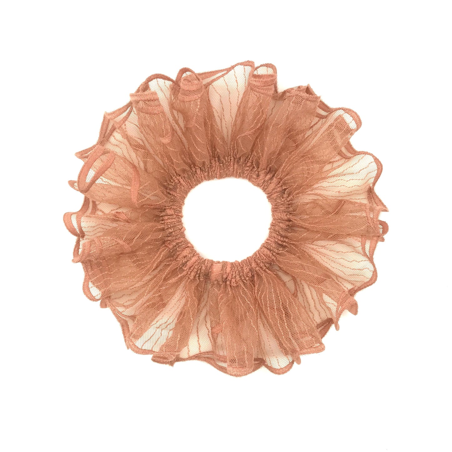 Modern Embroidered Scrunchies, Feminine, Elegant Hair Accessories, Stylish Hair Ties, Club Wear, Creative Ponytail Holders in Copper Color