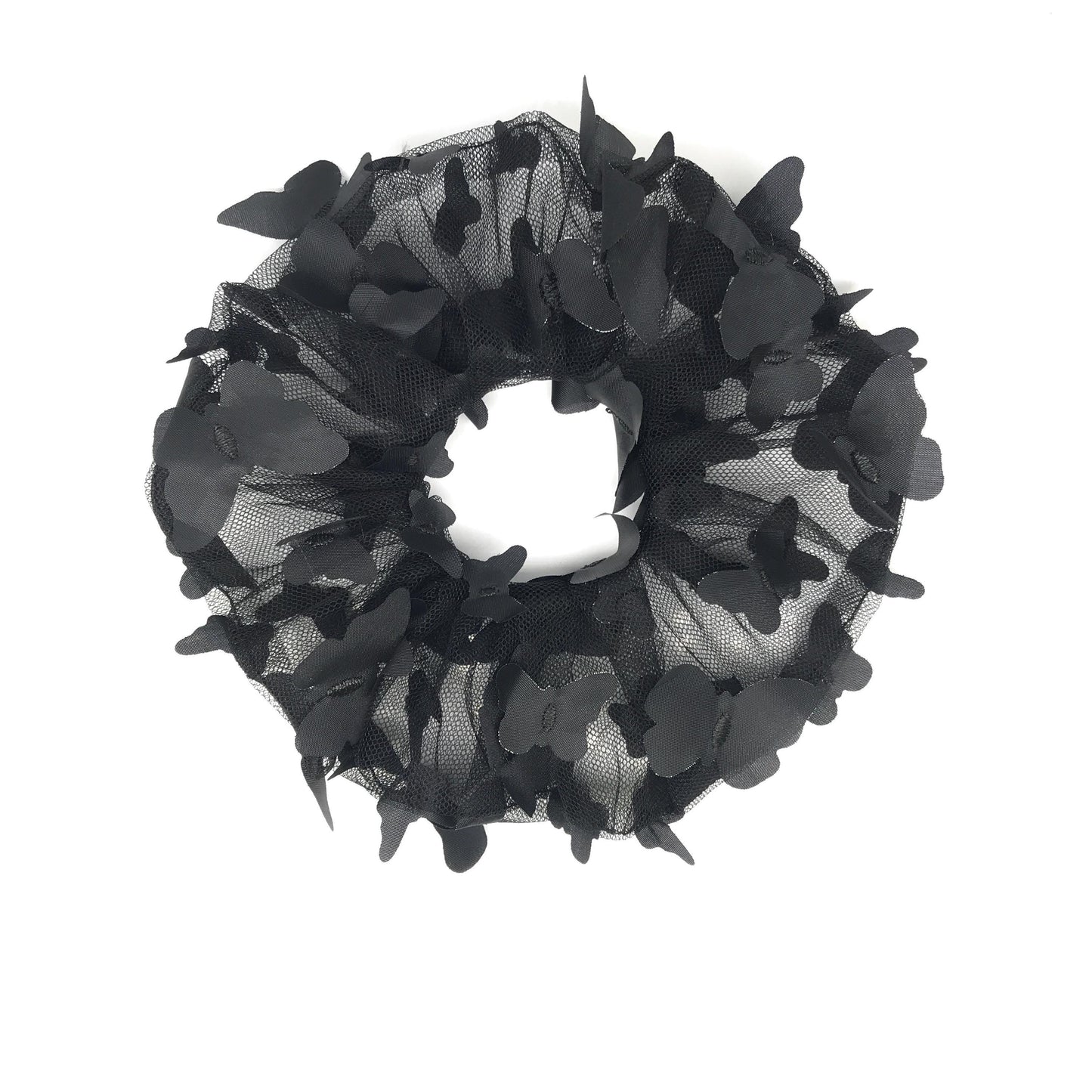 3D Butterfly Tulle Scrunchies Unique Hair Accessories Stylish Hair Ties Creative Ponytail Holders in Black Multiple Colors Perfect for Girls