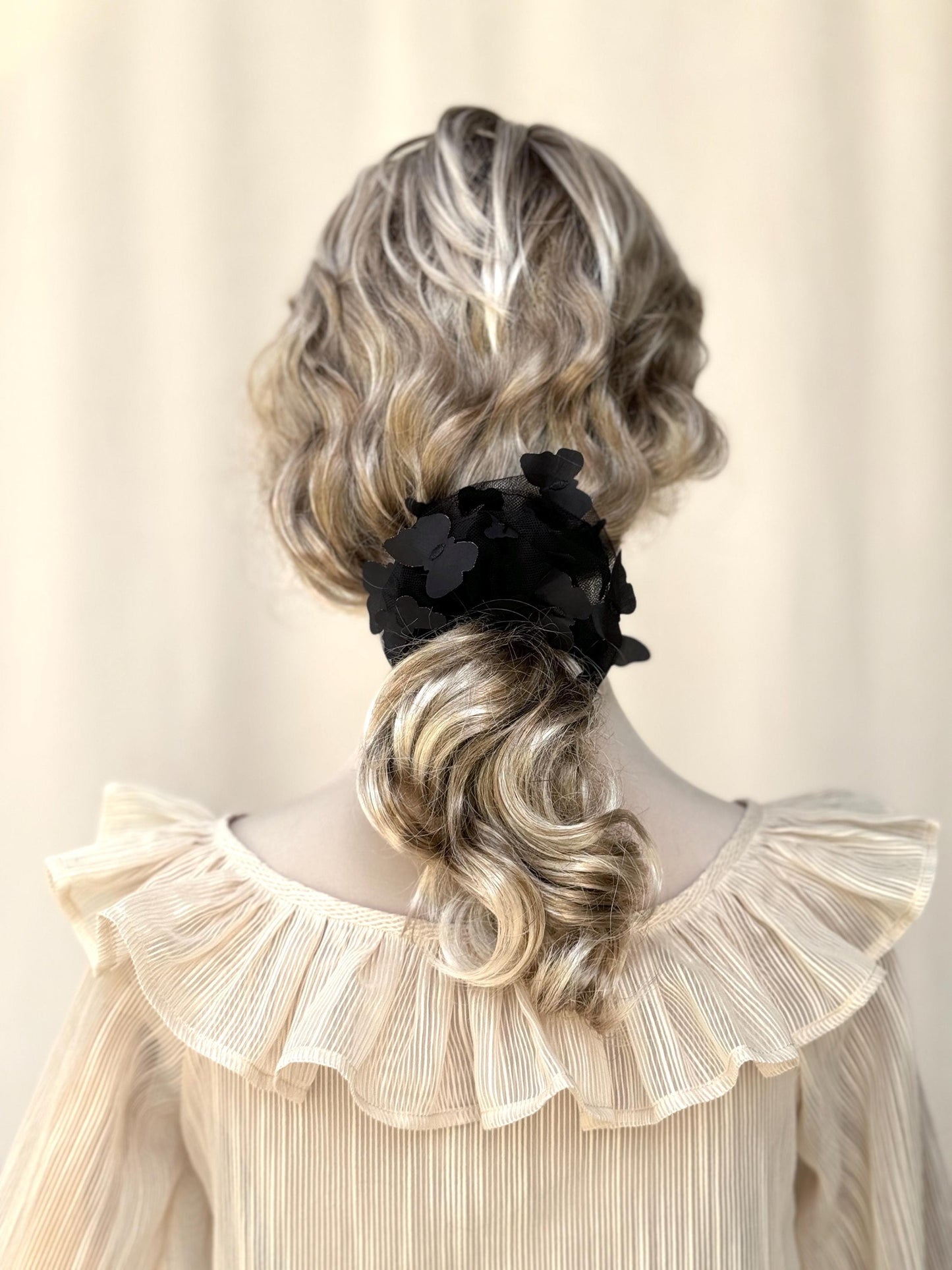 3D Butterfly Tulle Scrunchies Unique Hair Accessories Stylish Hair Ties Creative Ponytail Holders in Black Multiple Colors Perfect for Girls