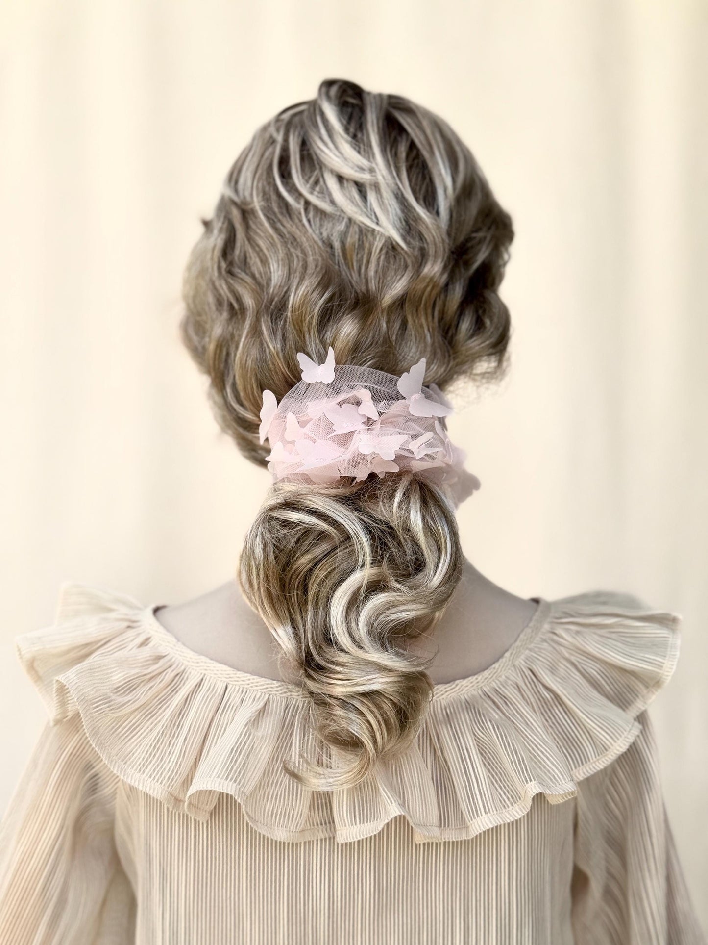 3D Butterfly Tulle Scrunchies Unique Hair Accessories Stylish Hair Ties Creative Ponytail Holders in Pink Multiple Colors Perfect for Girls