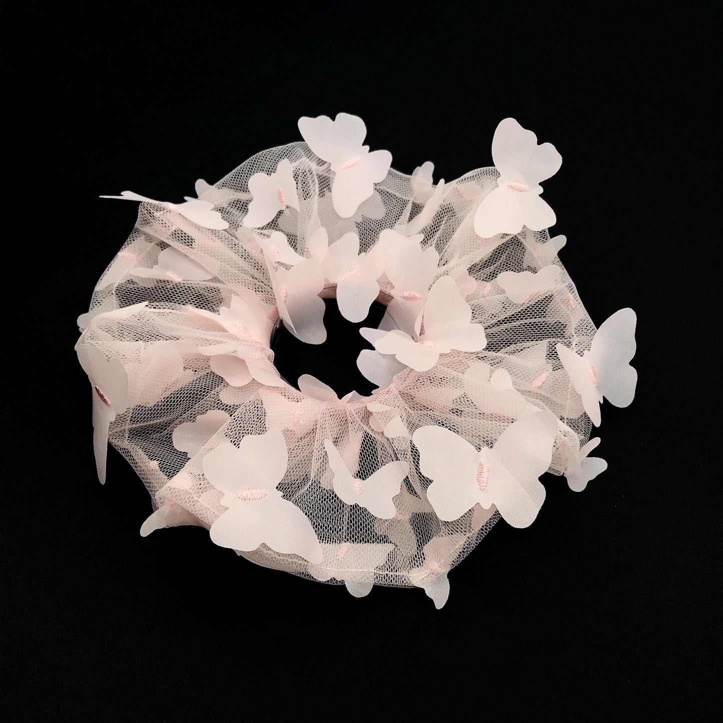 3D Butterfly Tulle Scrunchies Unique Hair Accessories Stylish Hair Ties Creative Ponytail Holders in Pink Multiple Colors Perfect for Girls