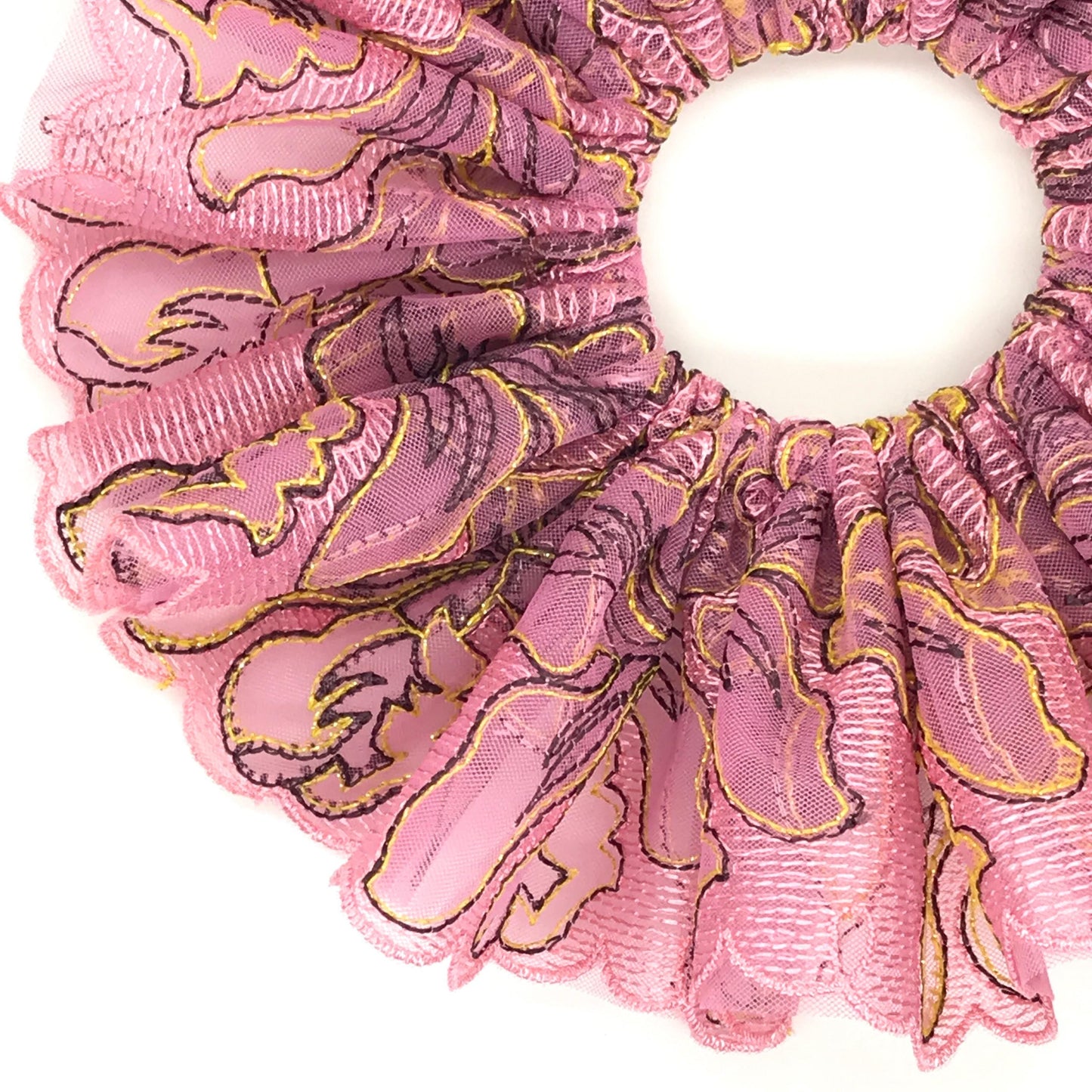 Luxurious Scrunchies, Floral Scrunchy, Quietly Elegant Hair Accessories, Stylish Hair Ties, Creative Ponytails Holders in Rosepink Color